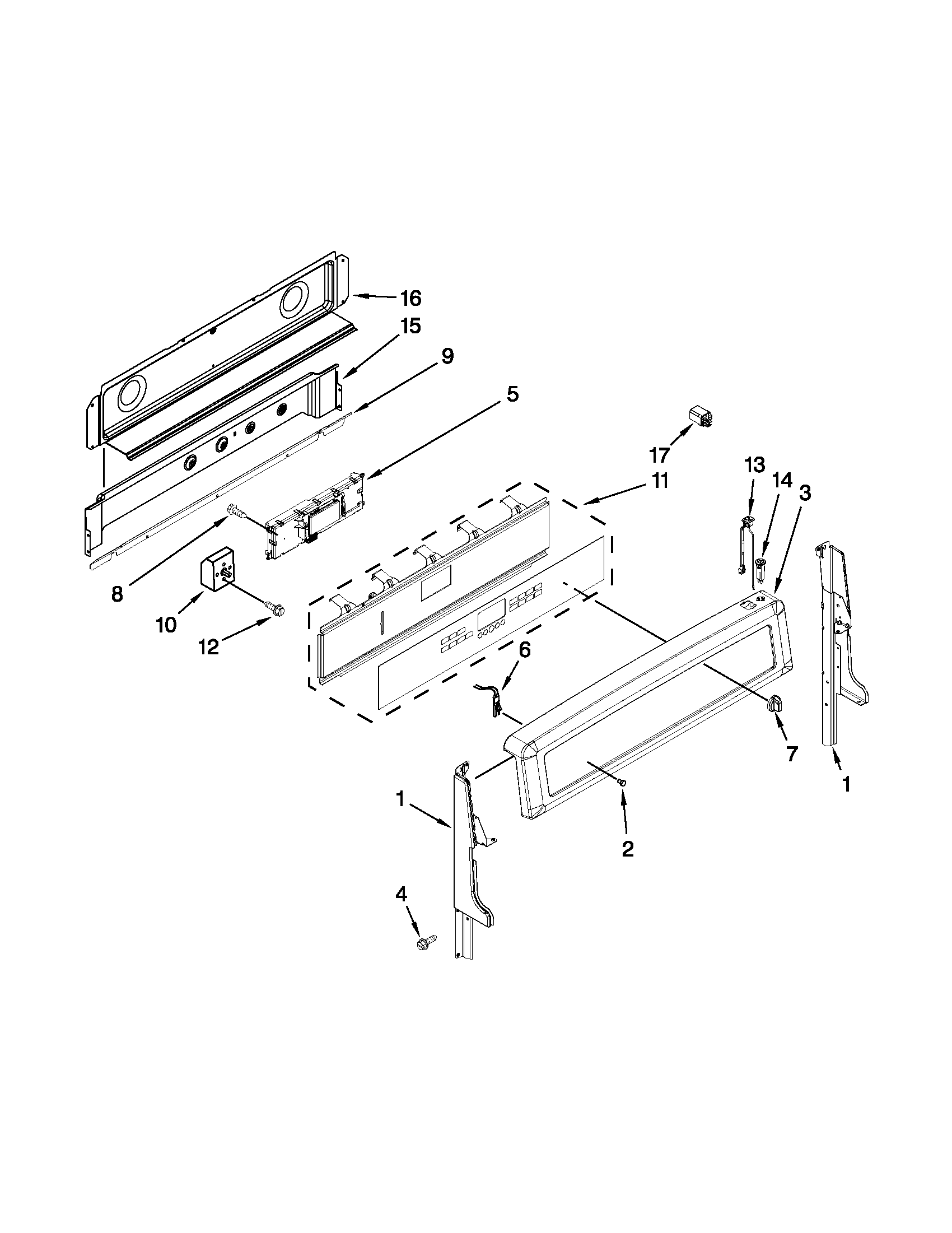 Maytag YMET8665XB02 control panel parts diagram