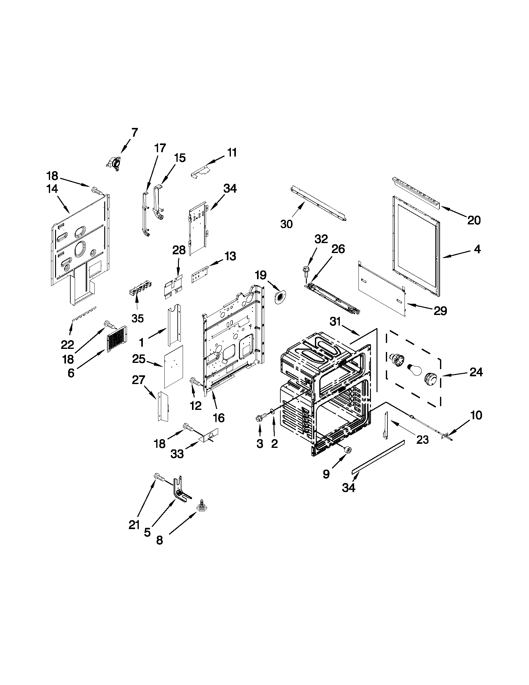 Maytag YMET8665XB02 chassis parts diagram