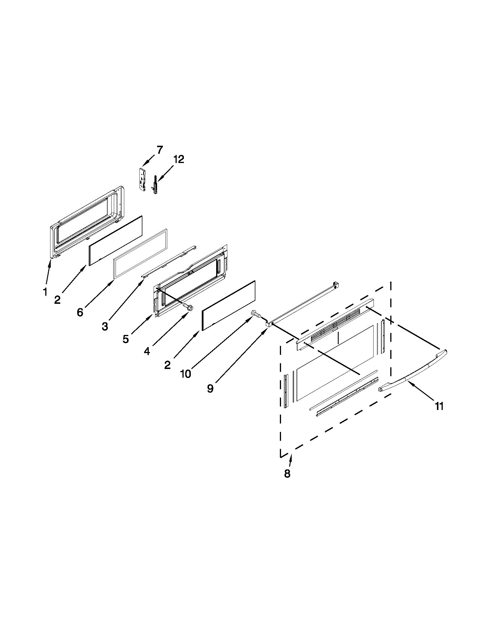 Maytag YMET8665XB02 upper door parts diagram