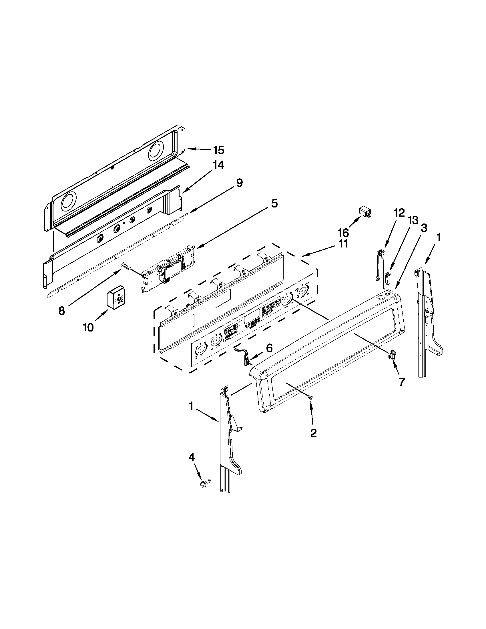 Maytag YMET8885XS02 control panel parts diagram