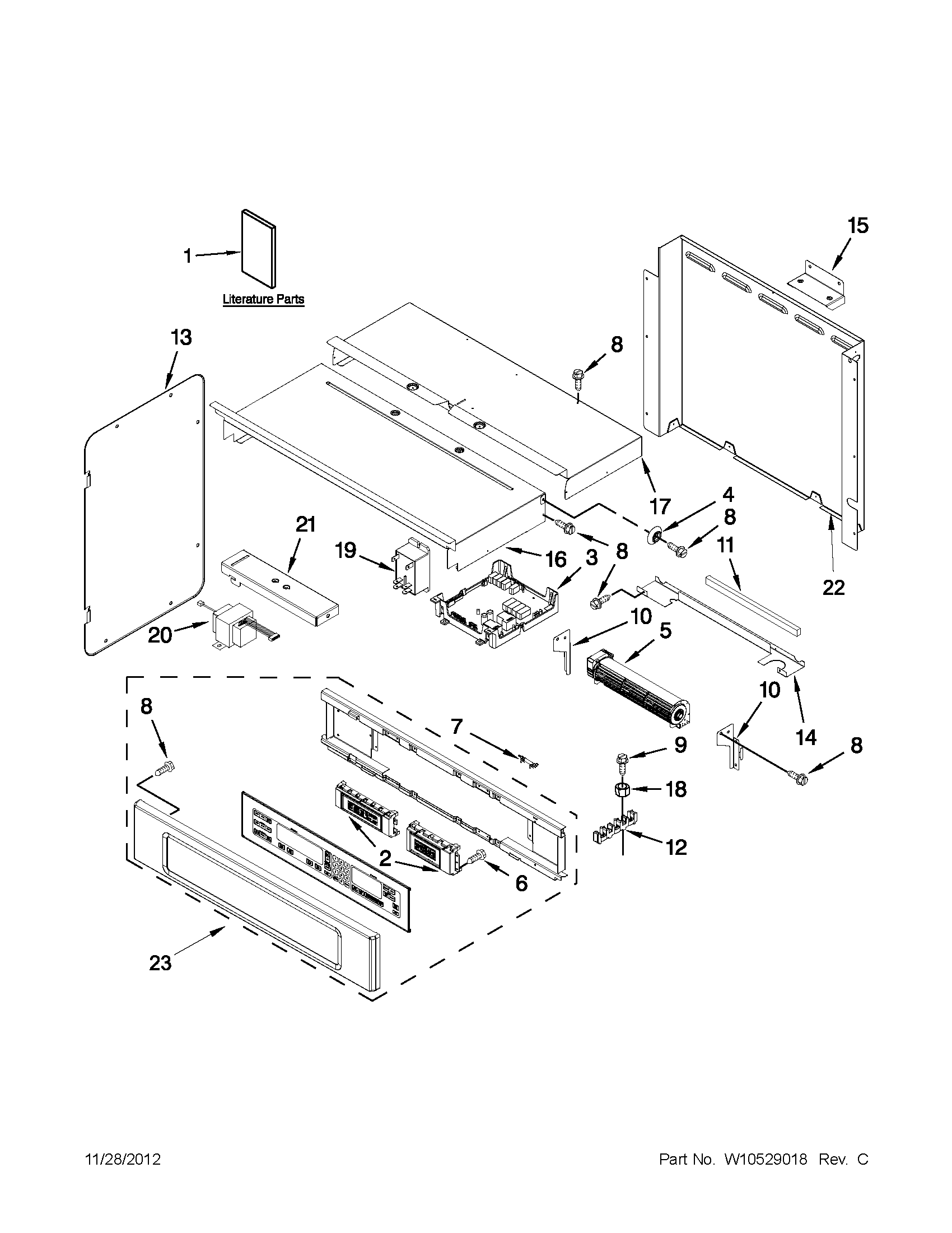 KitchenAid KEMS379BSS00 control panel parts diagram