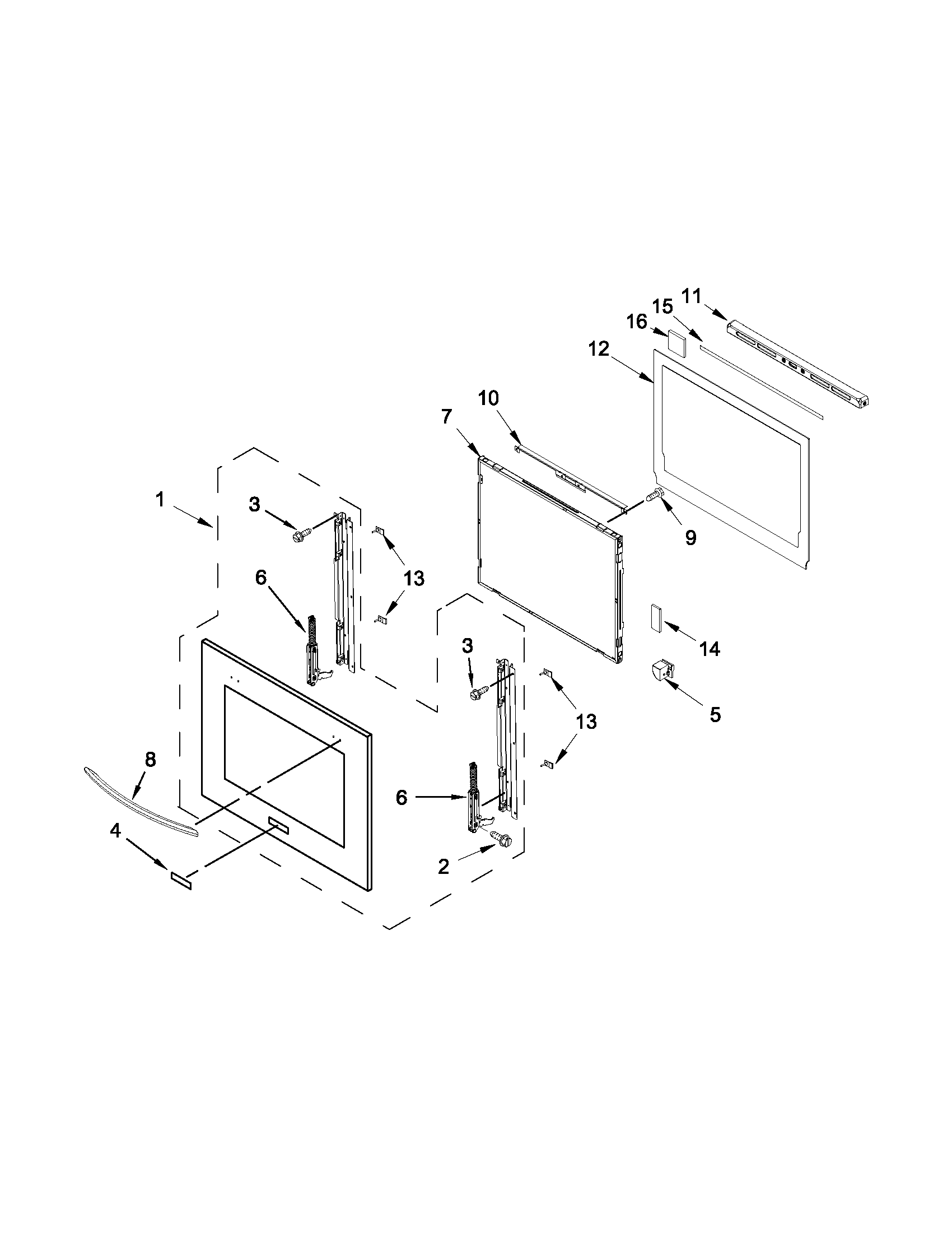 KitchenAid KEMS379BSS00 oven door diagram