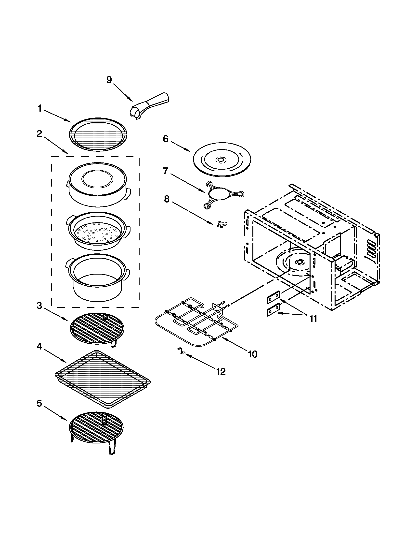 KitchenAid KEMS379BSS00 internal microwave parts diagram