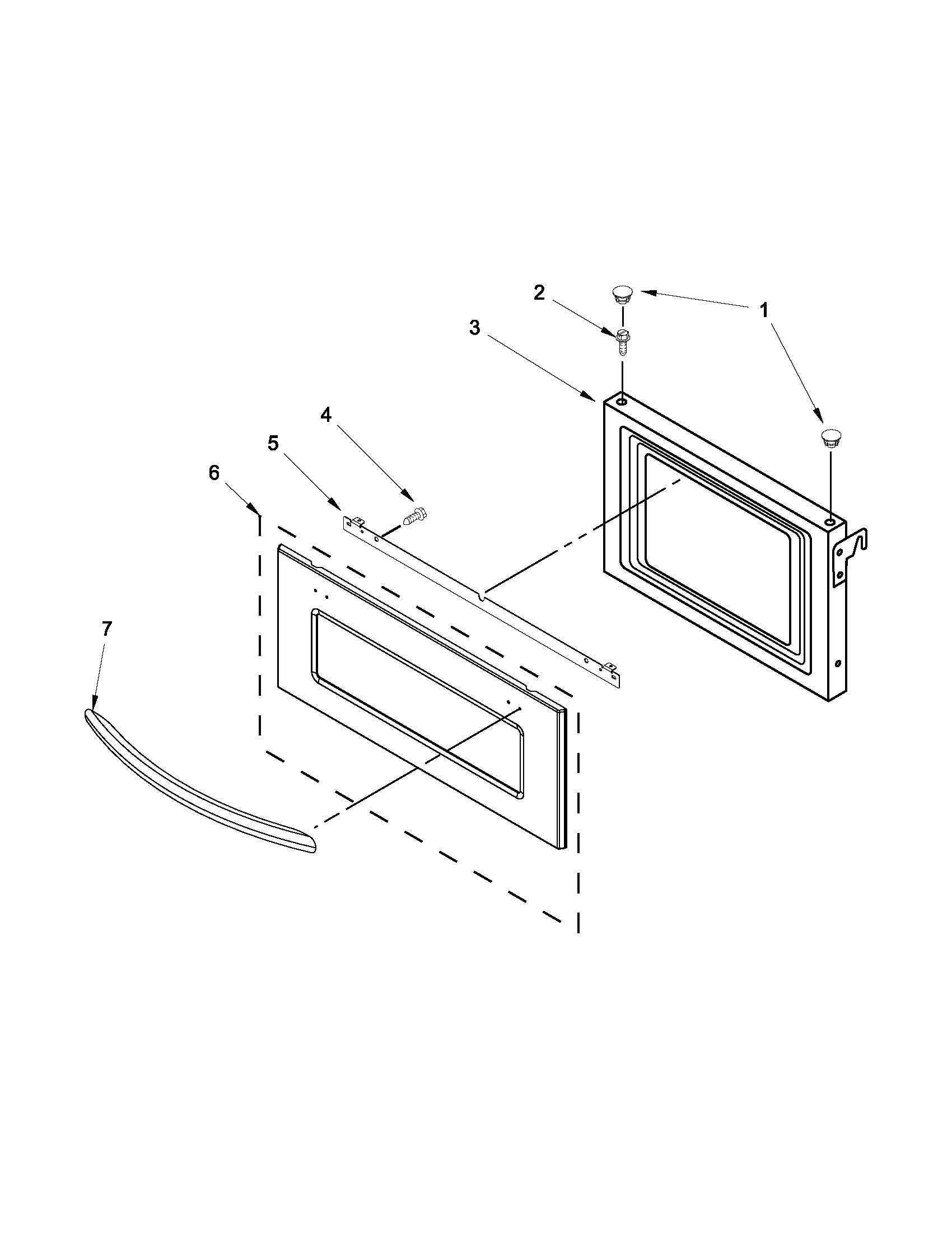 KitchenAid KEMS379BSS00 door, microwave diagram