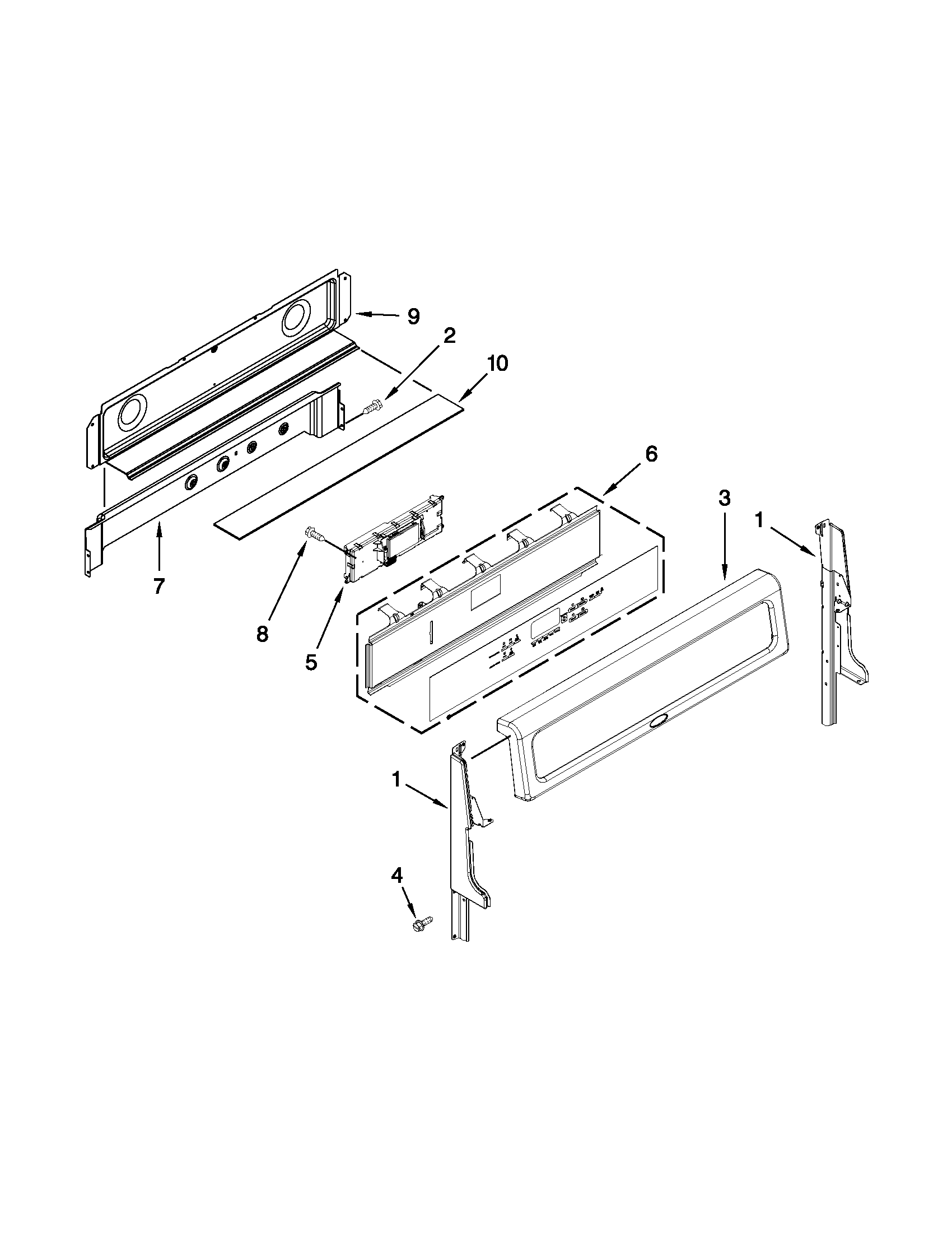 Whirlpool GGG388LXS04 control panel parts diagram