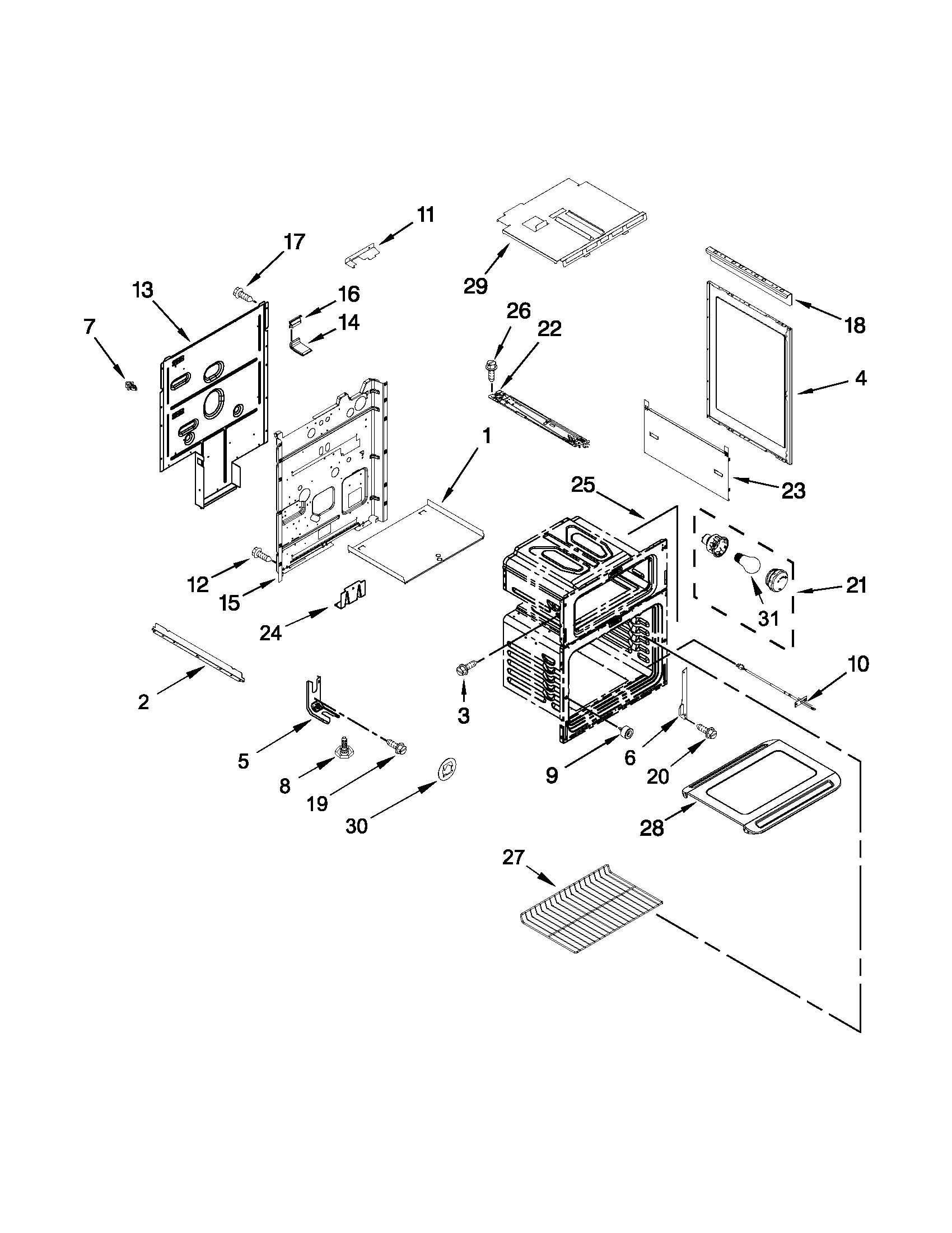 Whirlpool GGG388LXS04 chassis parts diagram