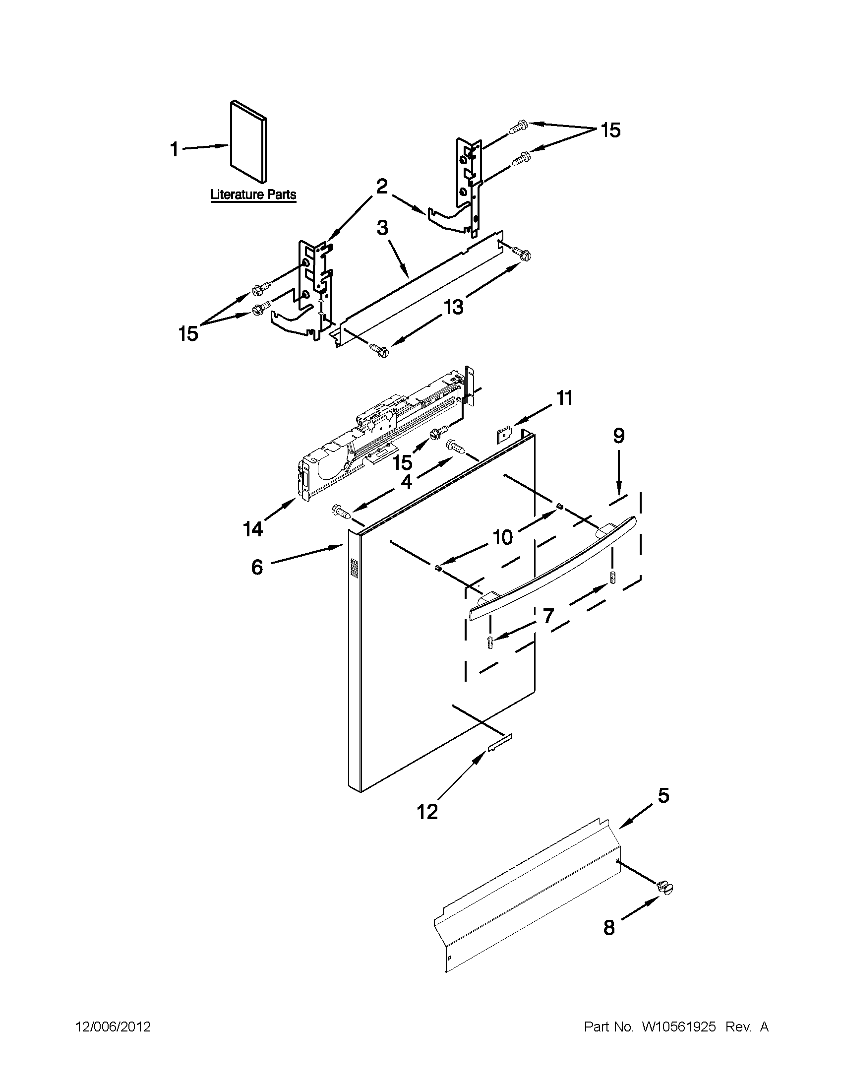 Jenn-Air JDB8000AWB1 door panel parts diagram