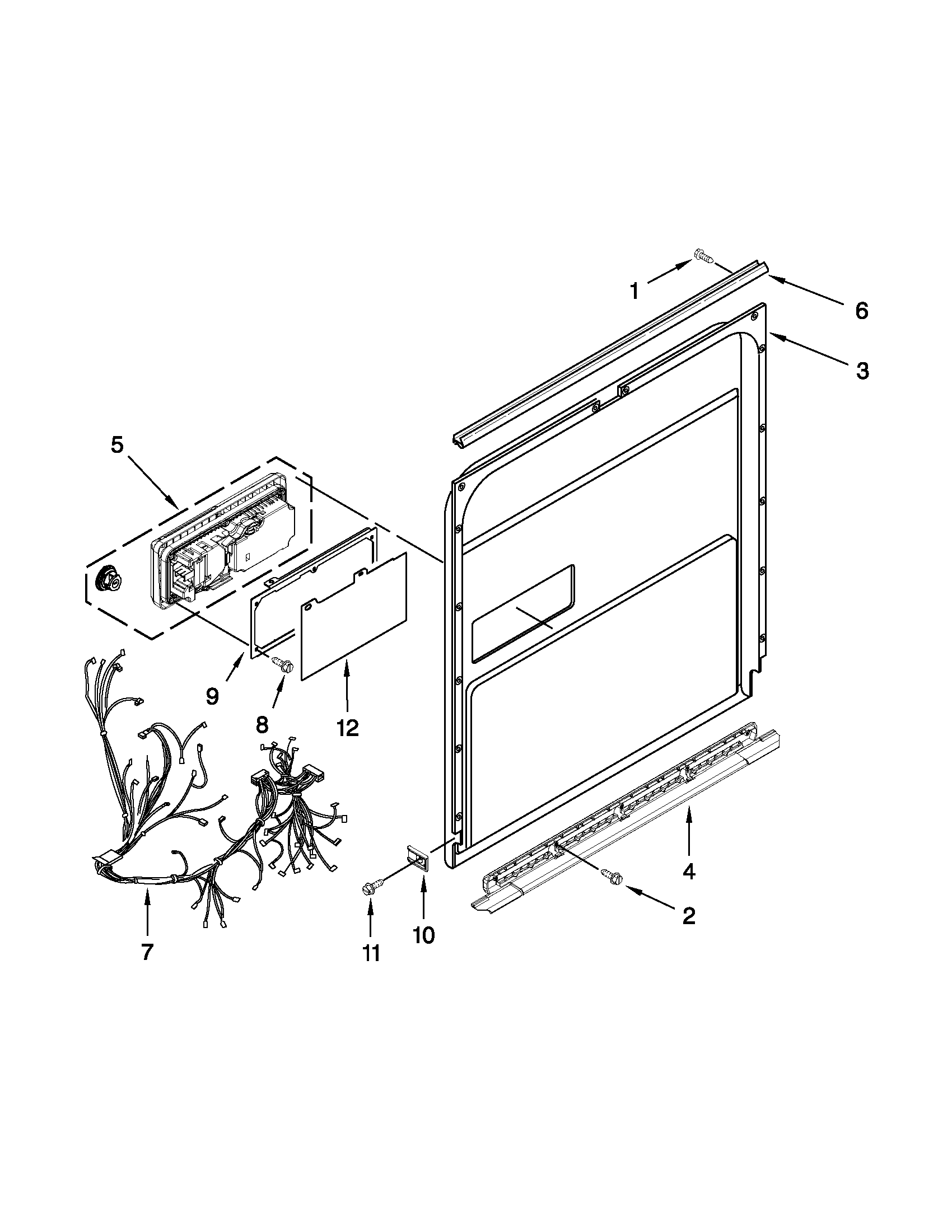 Jenn-Air JDB8000AWB1 inner door parts diagram