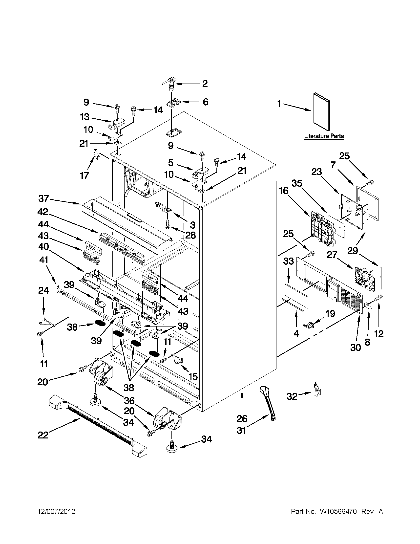 Maytag MFX2570AEW5 cabinet parts diagram