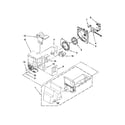 Maytag MFX2570AEW5 motor and ice container parts diagram