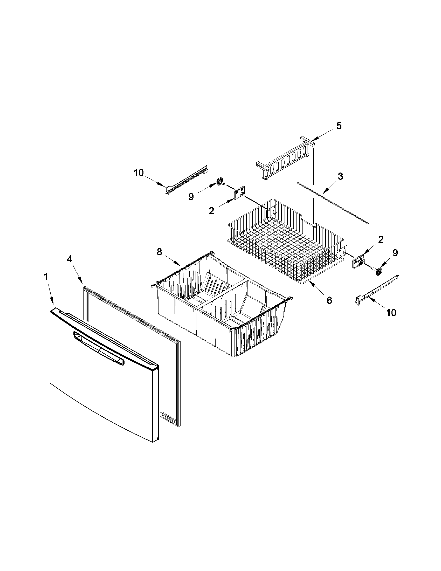 Maytag MFX2570AEW5 freezer door parts diagram