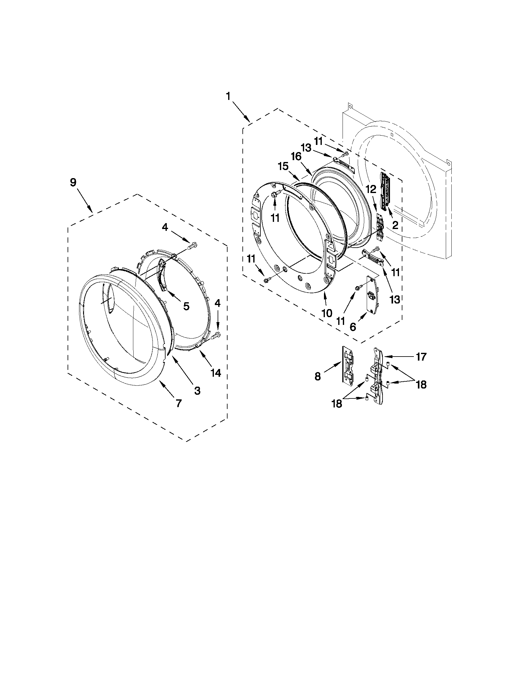Whirlpool YWED88HEAC0 door parts diagram
