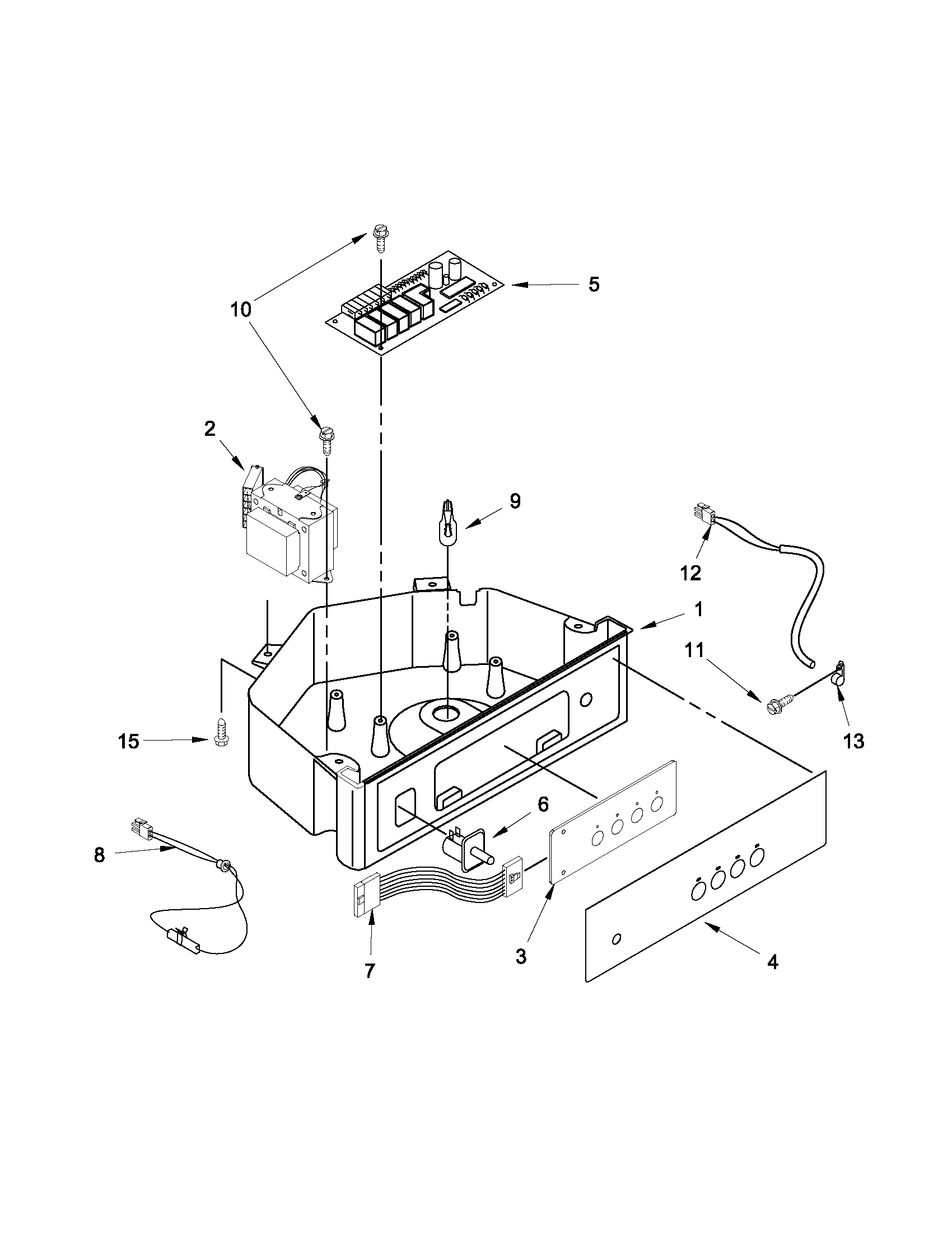 KitchenAid KUIS18NNXW1 control panel parts diagram