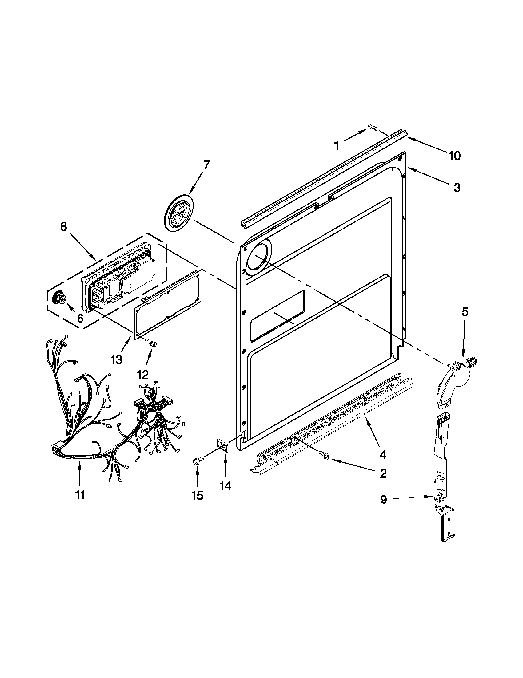 KitchenAid KUDE60FXSS5 inner door parts diagram