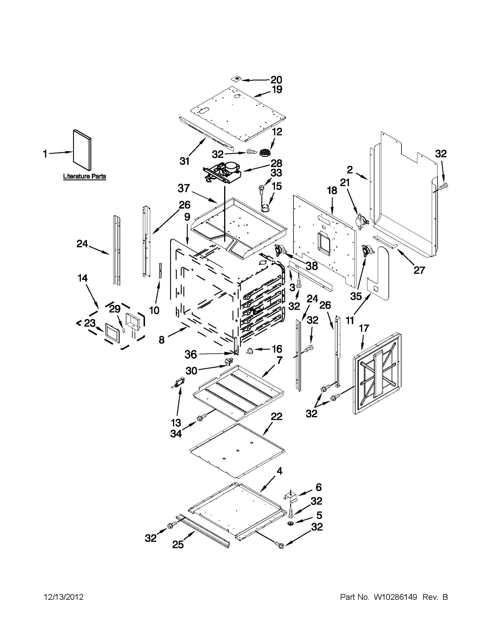 Jenn-Air JJW2430WP00 oven parts diagram