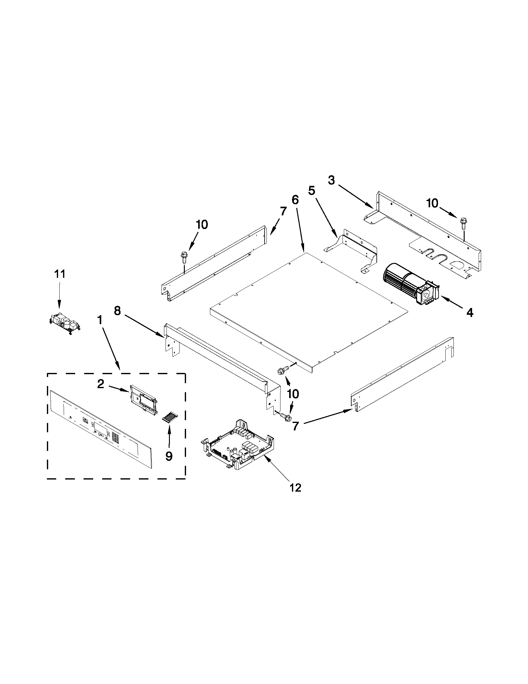 Jenn-Air JJW2430WP00 control panel parts diagram