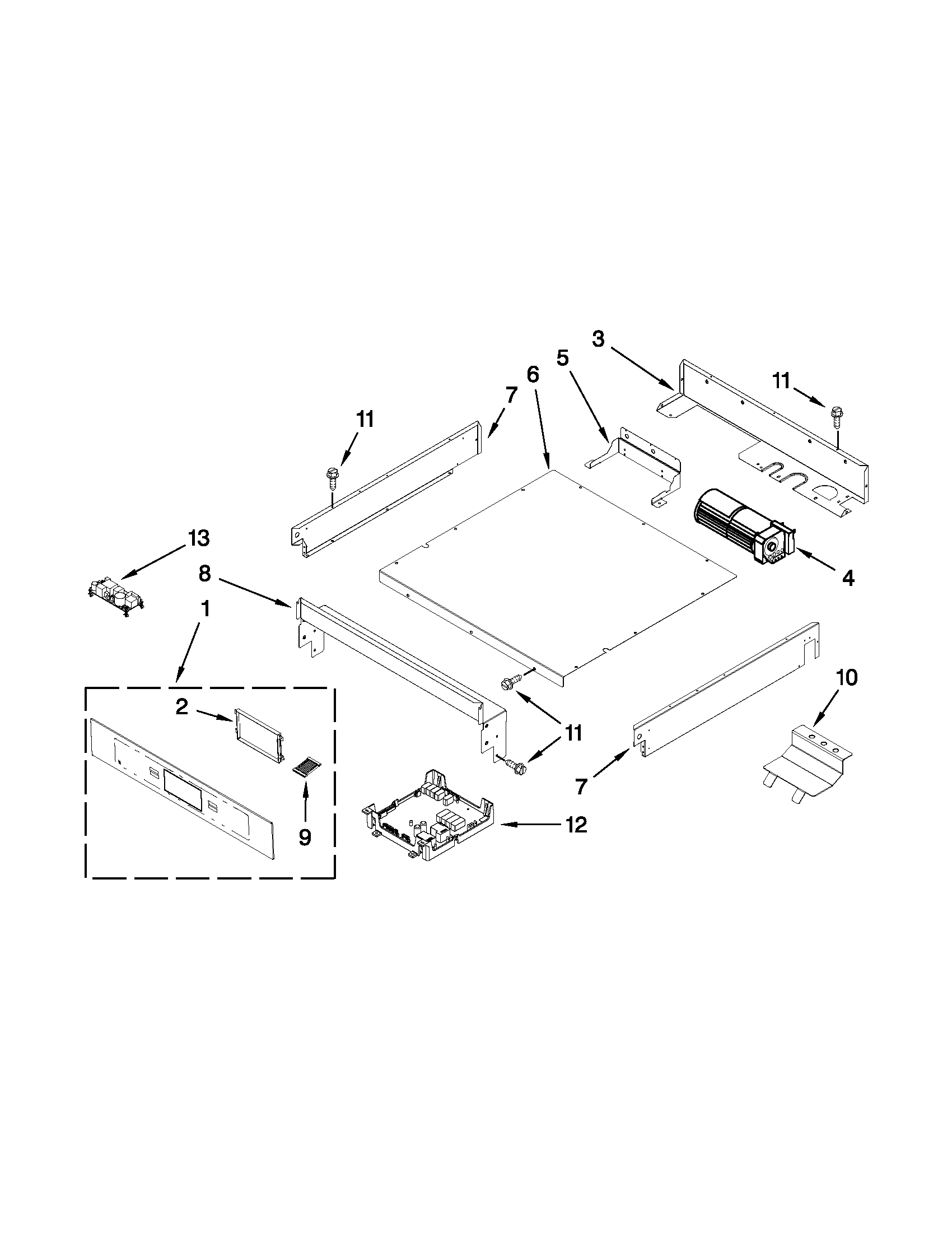 Jenn-Air JJW3830WB01 control panel parts diagram