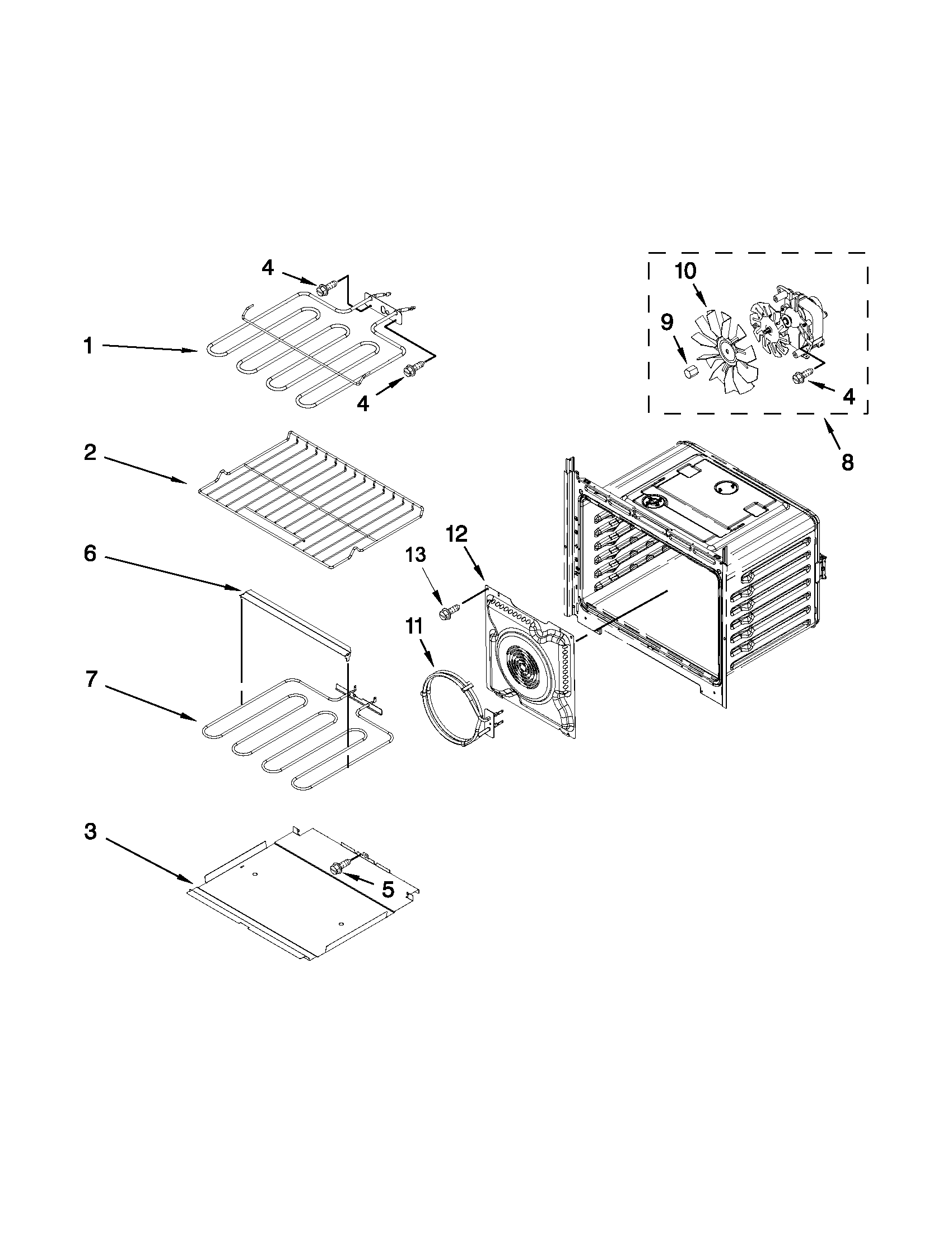 Maytag MEW9630AS01 internal oven parts diagram