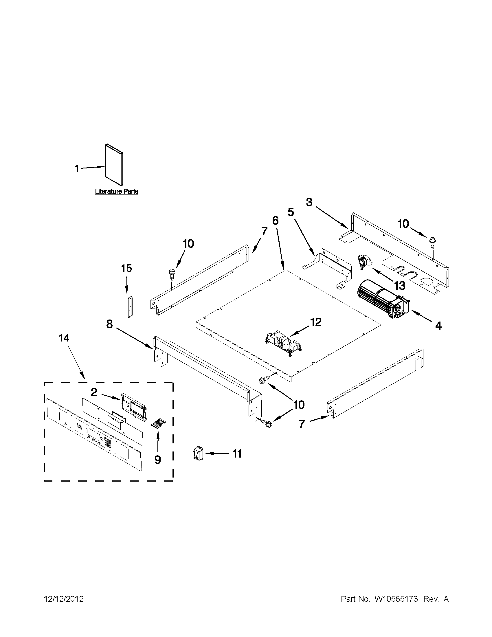 Jenn-Air JJW2430WB02 control panel parts diagram