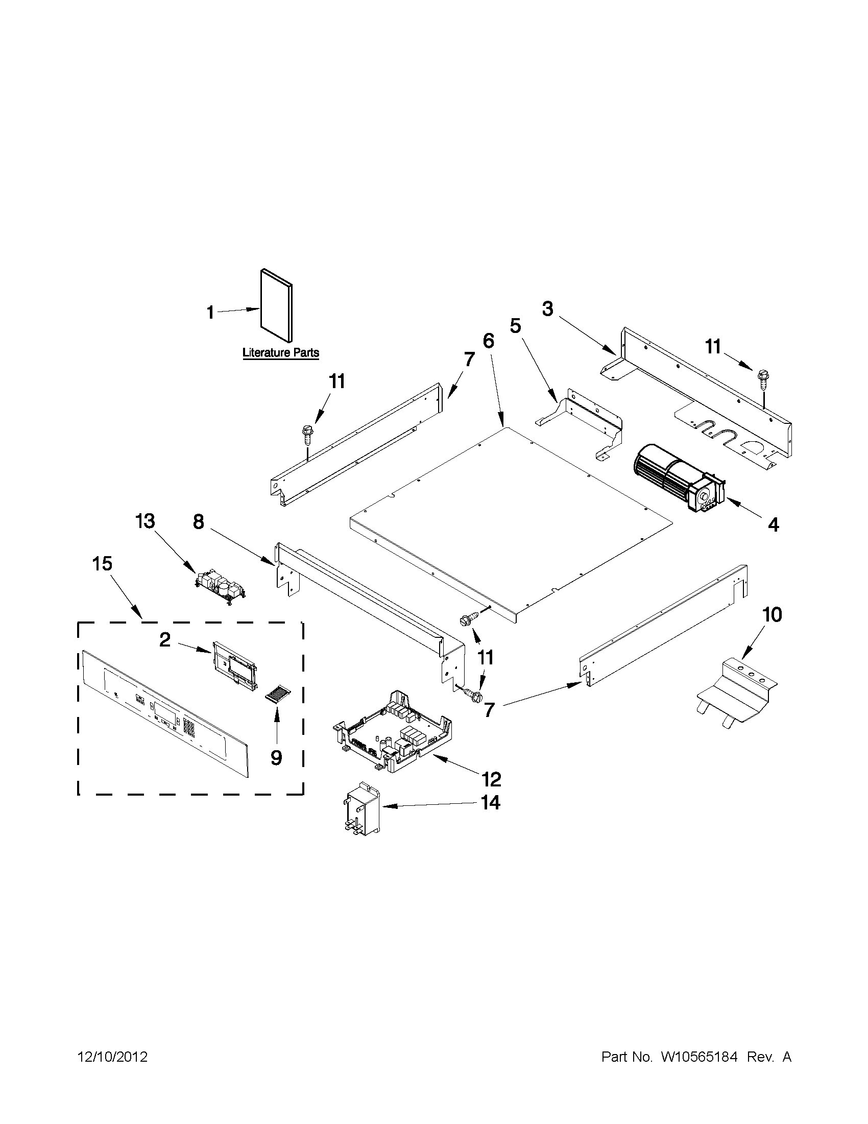 Jenn-Air JJW2530WS01 control panel parts diagram