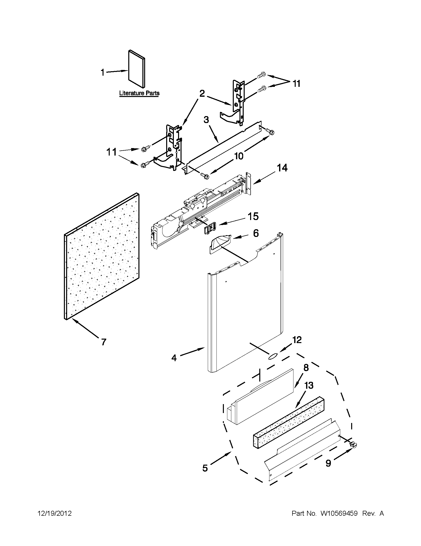 Maytag MDB7749SBM0 door and panel parts diagram
