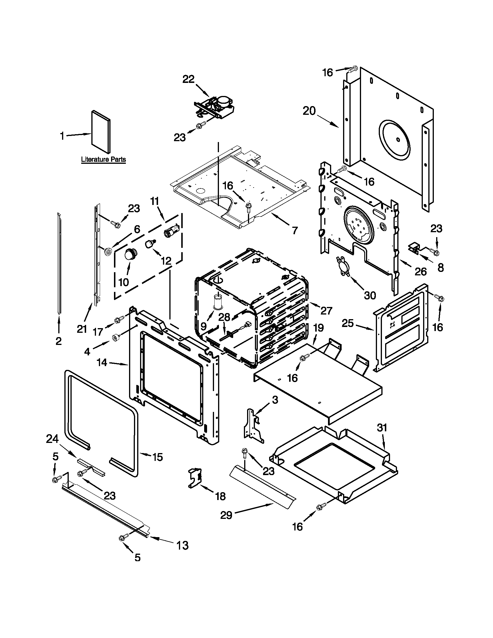 Whirlpool RBS307PVS03 oven parts diagram