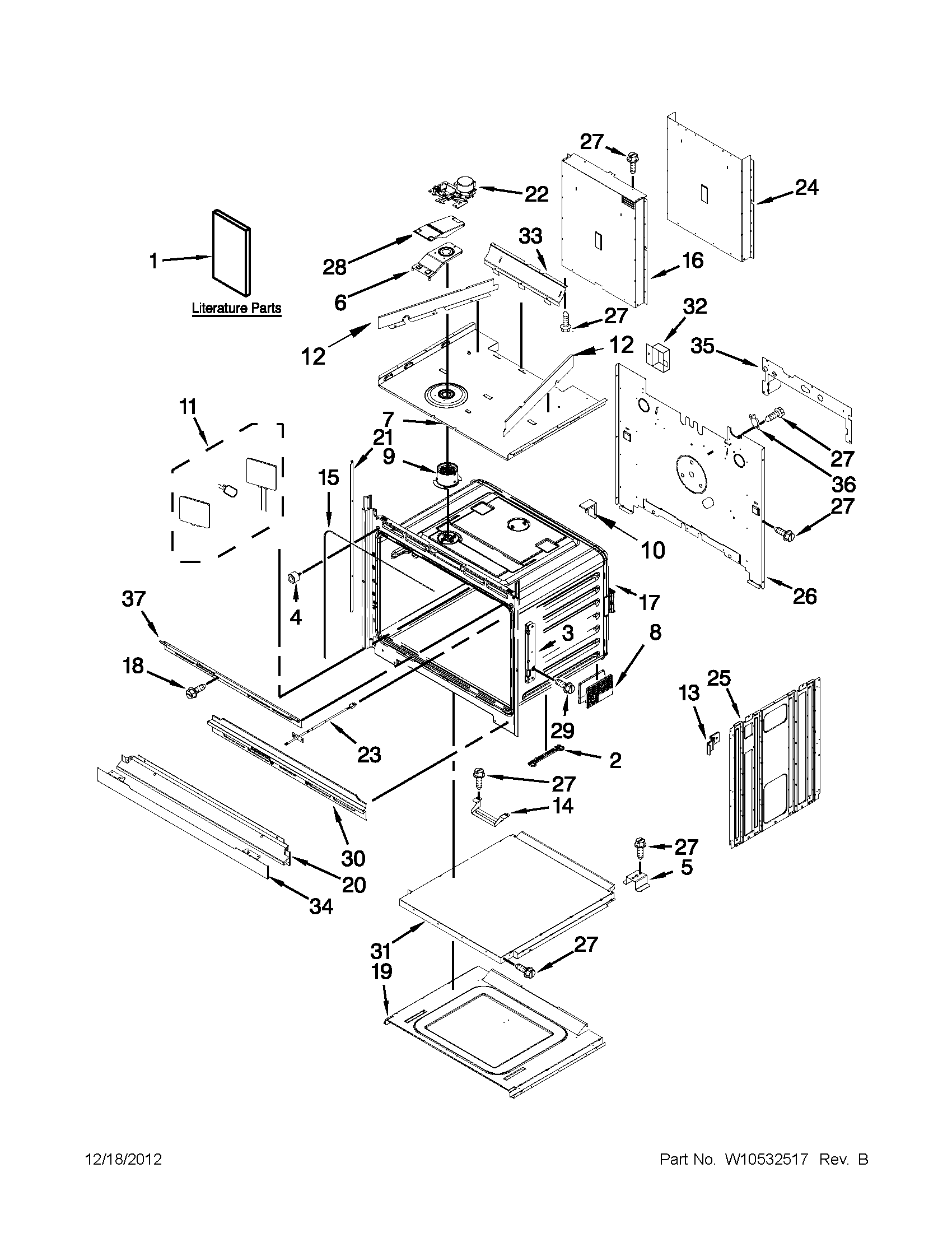 KitchenAid KEBS279BSS00 oven parts diagram