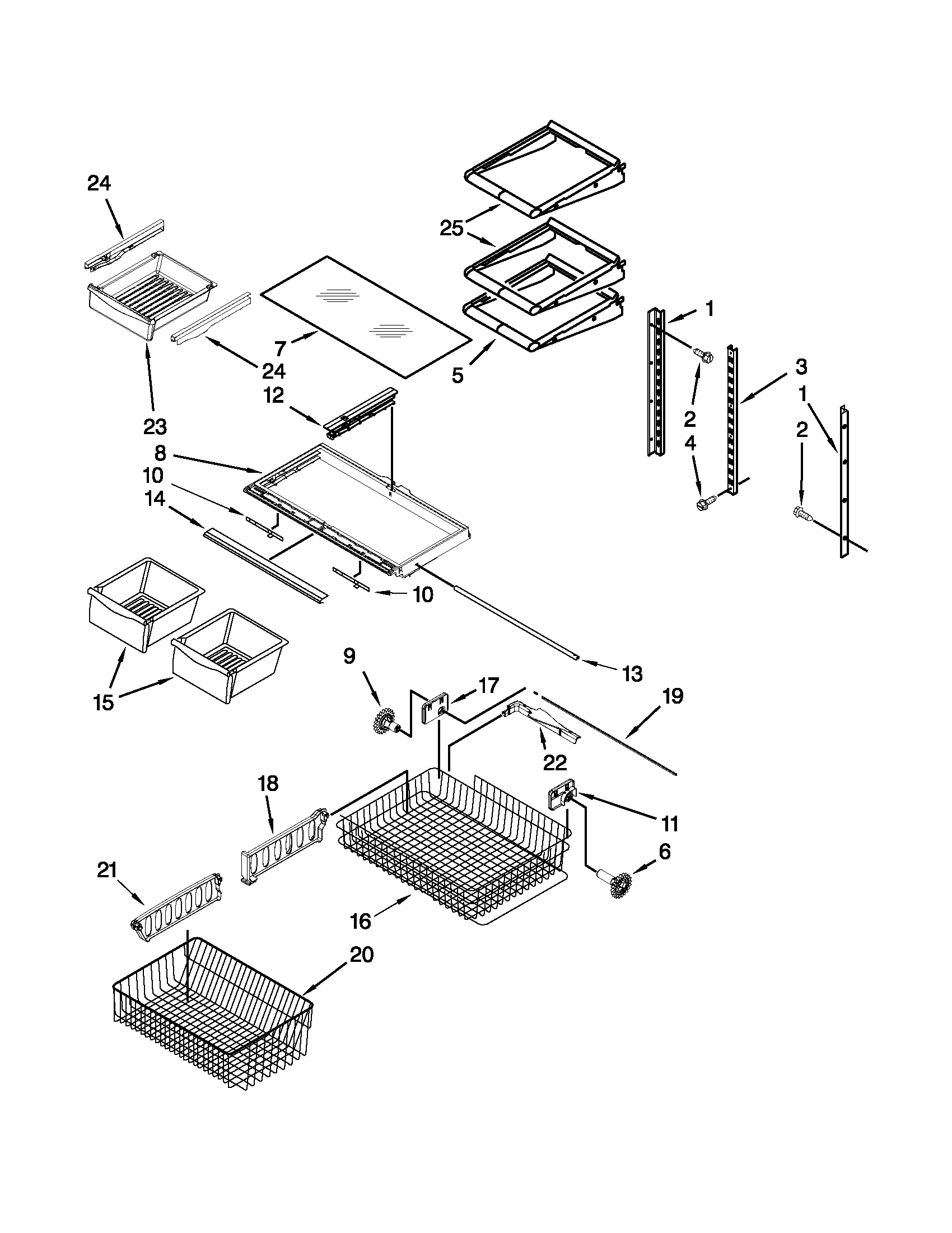 Whirlpool GB9FHDXWS08 shelf parts diagram