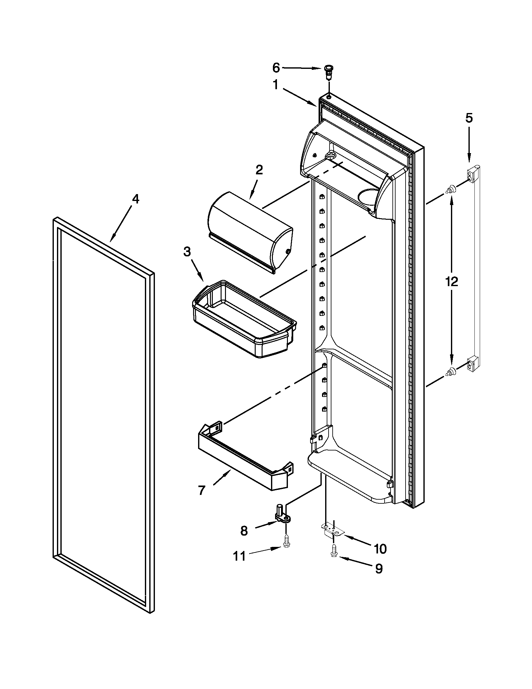 Ikea ISF25D2XBM00 refrigerator door diagram