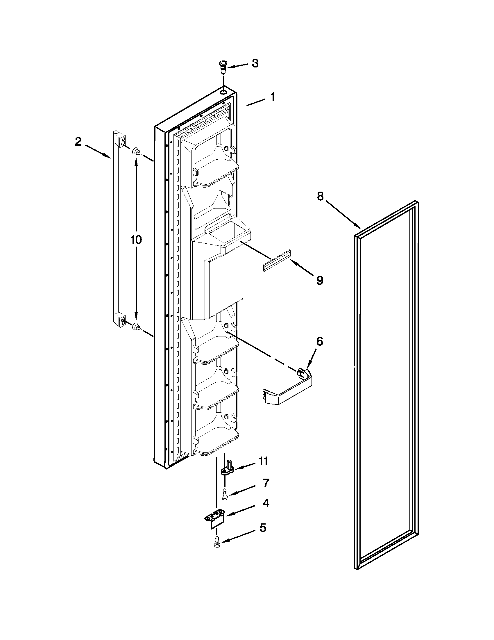 Ikea ISF25D2XBM00 freezer door diagram