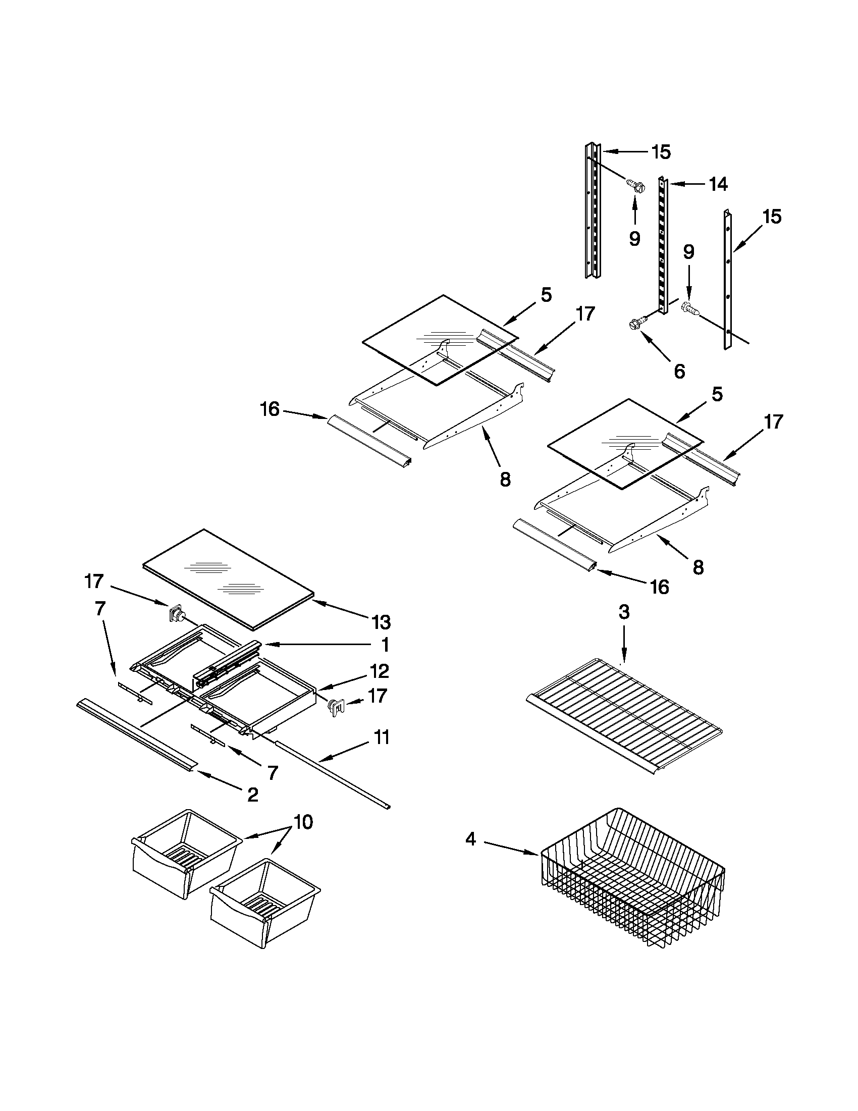 Inglis ITB19440Q03 shelf parts diagram