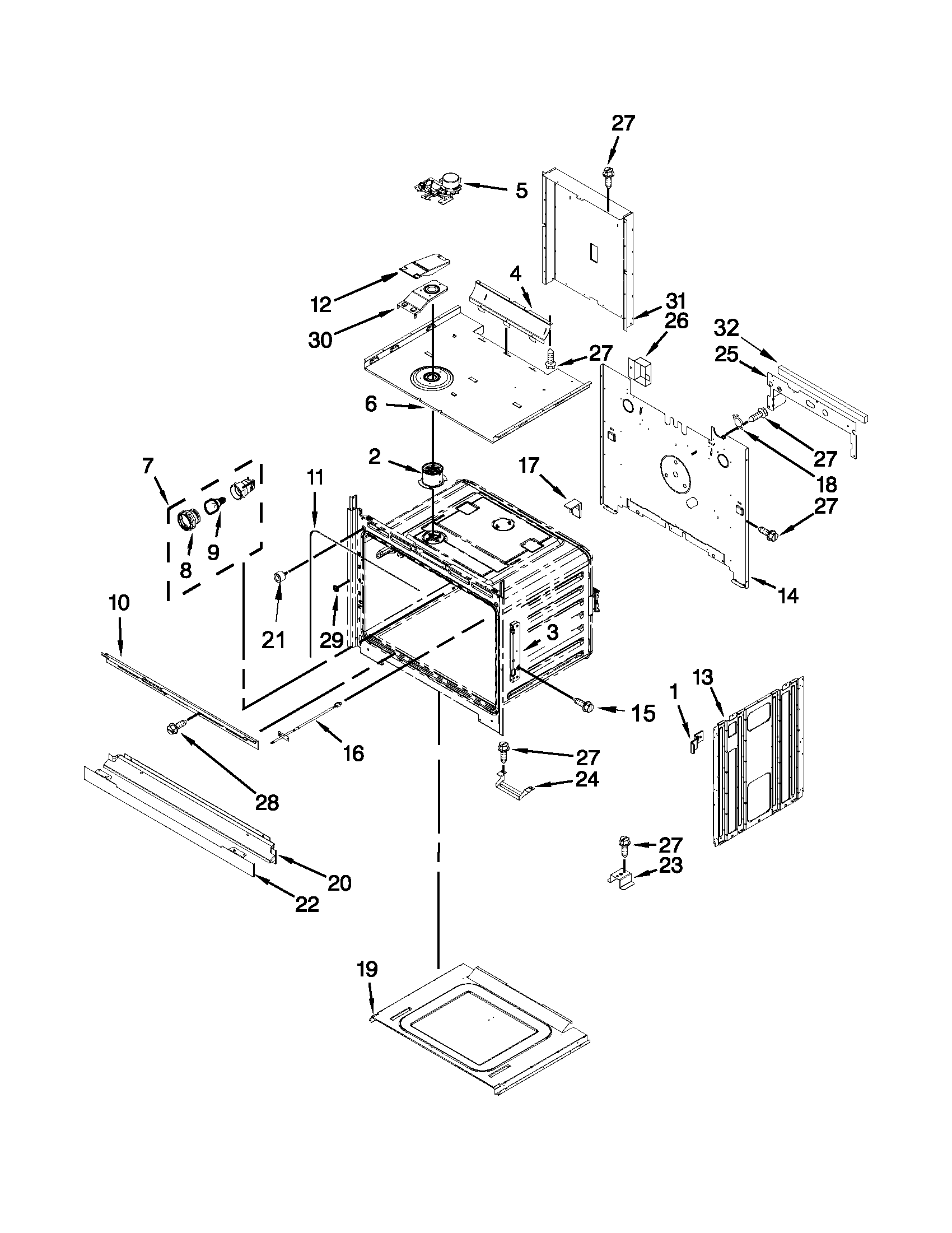 Maytag MEW7627AS01 upper oven parts diagram