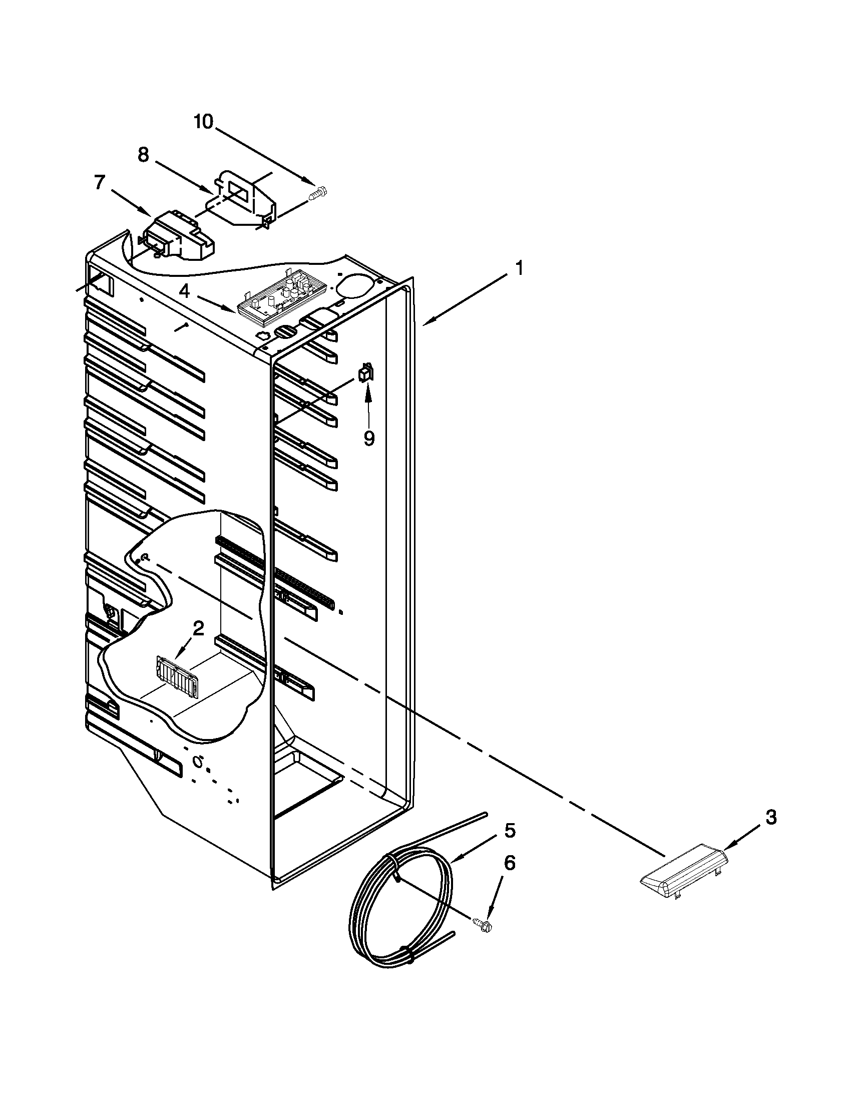 Whirlpool WRS346FIAM00 refrigerator liner parts diagram