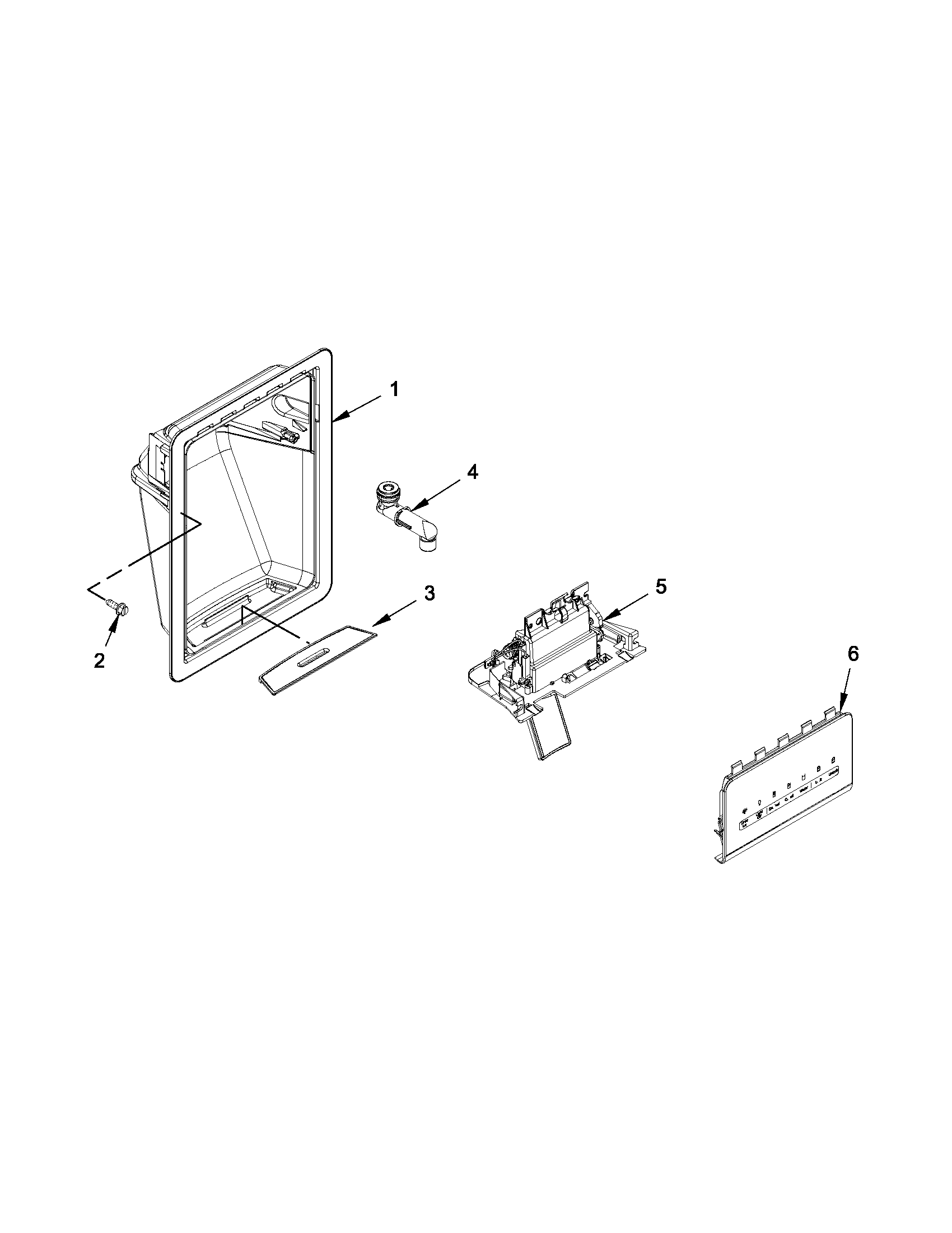 Whirlpool WRS346FIAM00 dispenser parts diagram