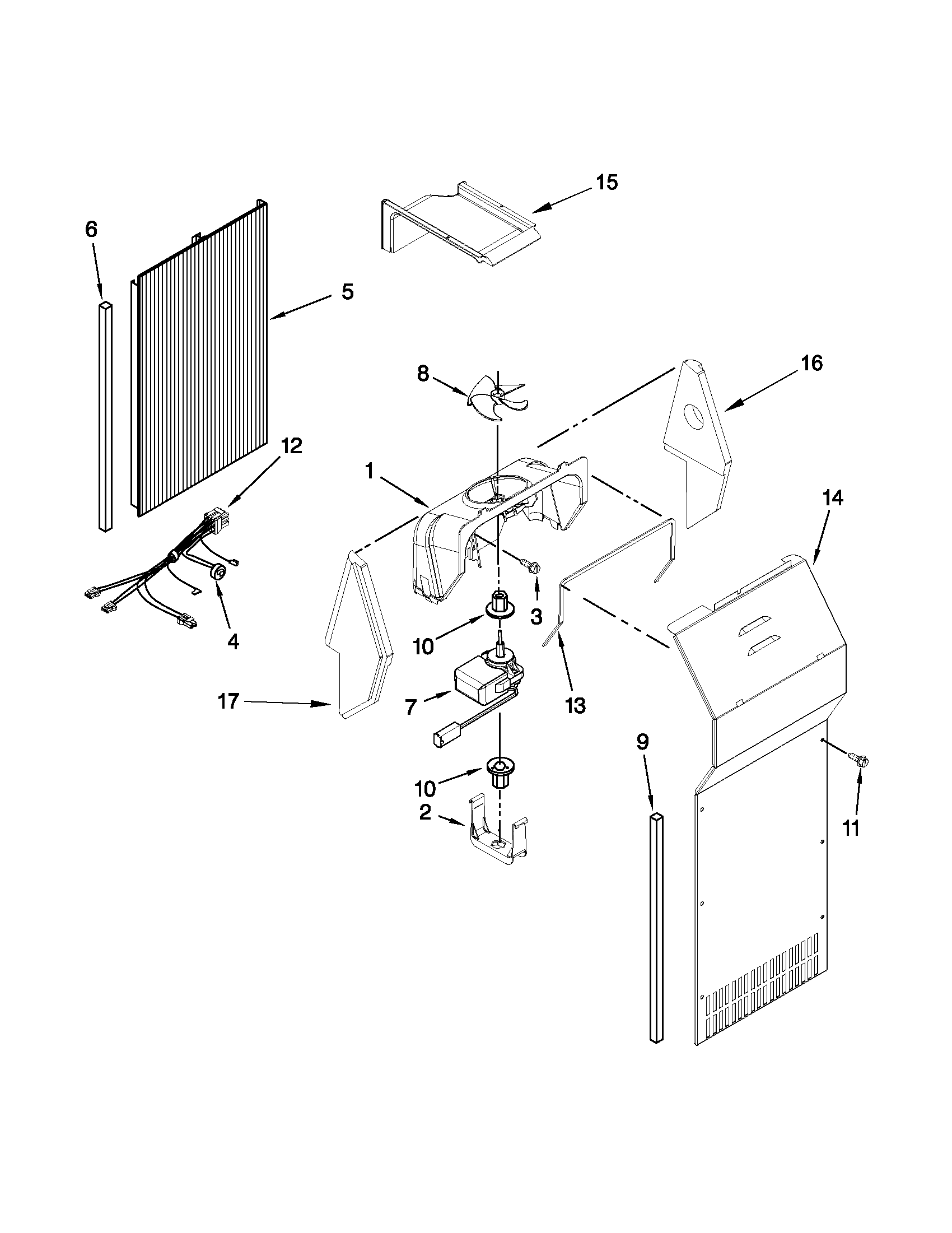 Whirlpool WRS346FIAM00 air flow parts diagram