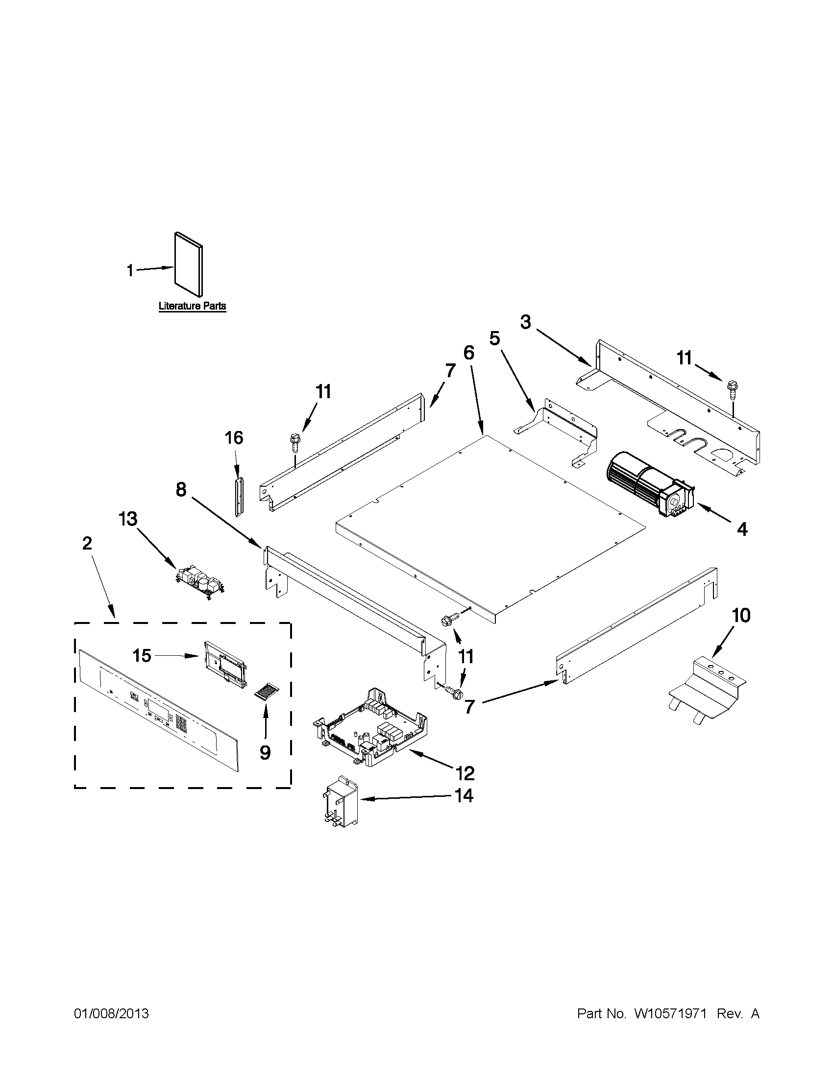 Jenn-Air JJW2827WS02 control panel parts diagram