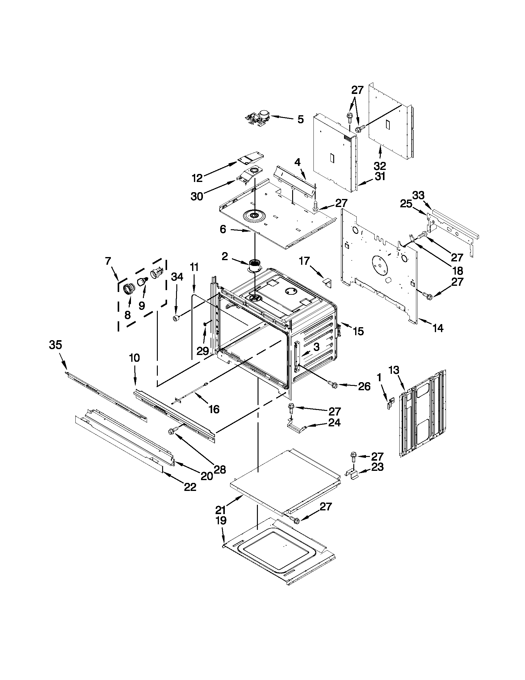 Maytag MEW7630AS01 upper oven parts diagram
