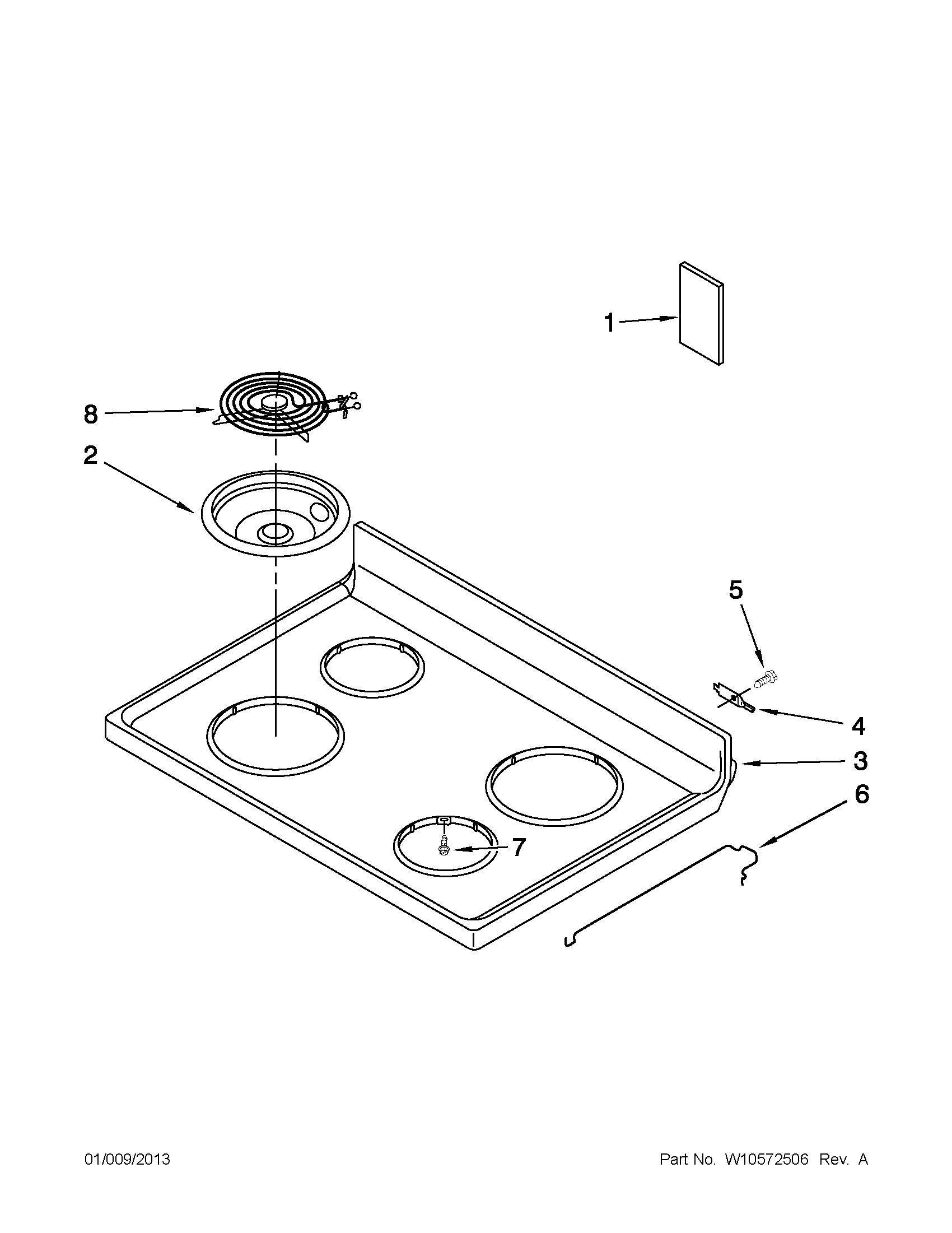 Amana YACR4330BCW0 cooktop parts diagram