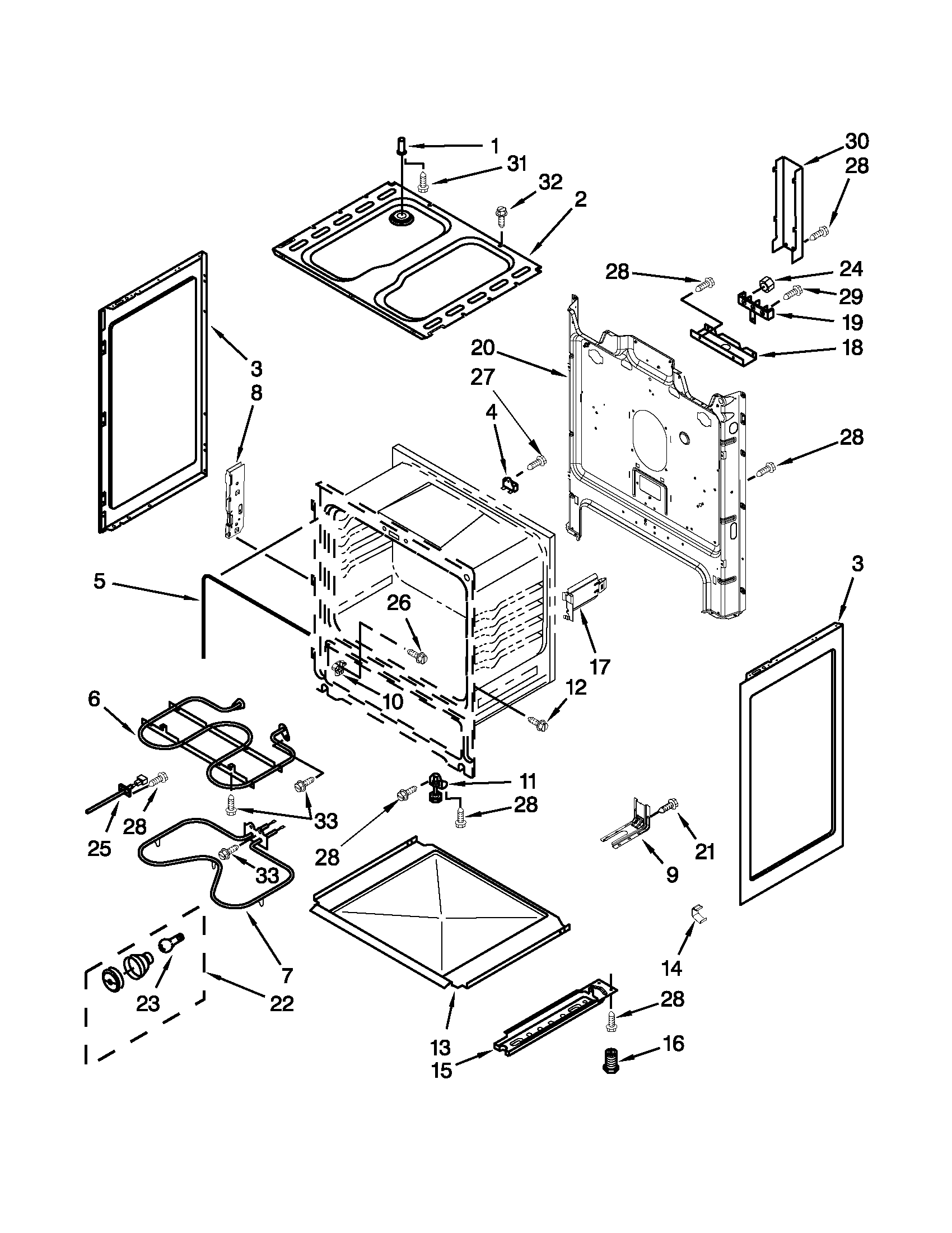 Amana YACR4330BCW0 chassis parts diagram