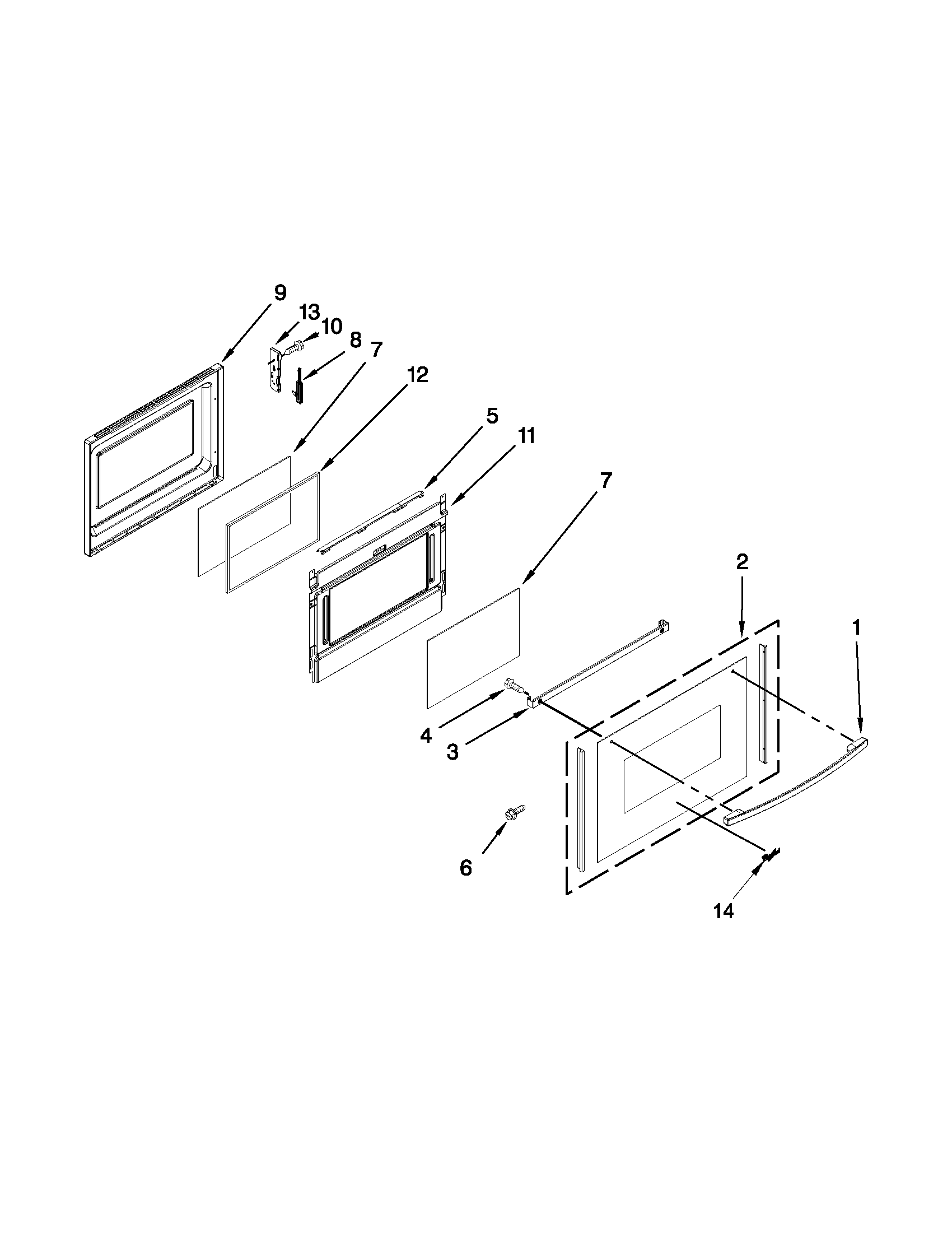 Whirlpool GGG390LXQ05 lower door parts diagram
