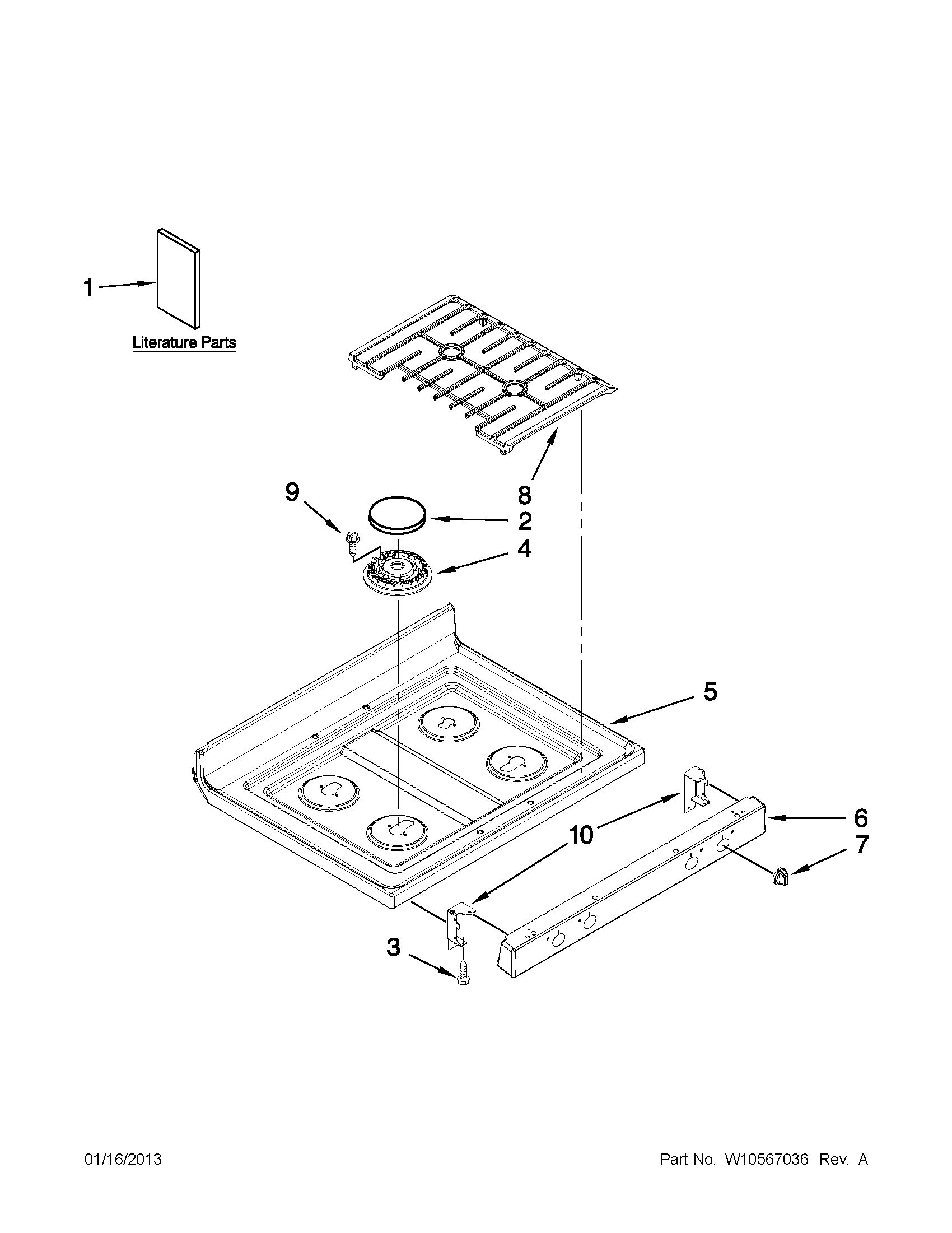 Maytag MGR7685AS1 cooktop parts diagram