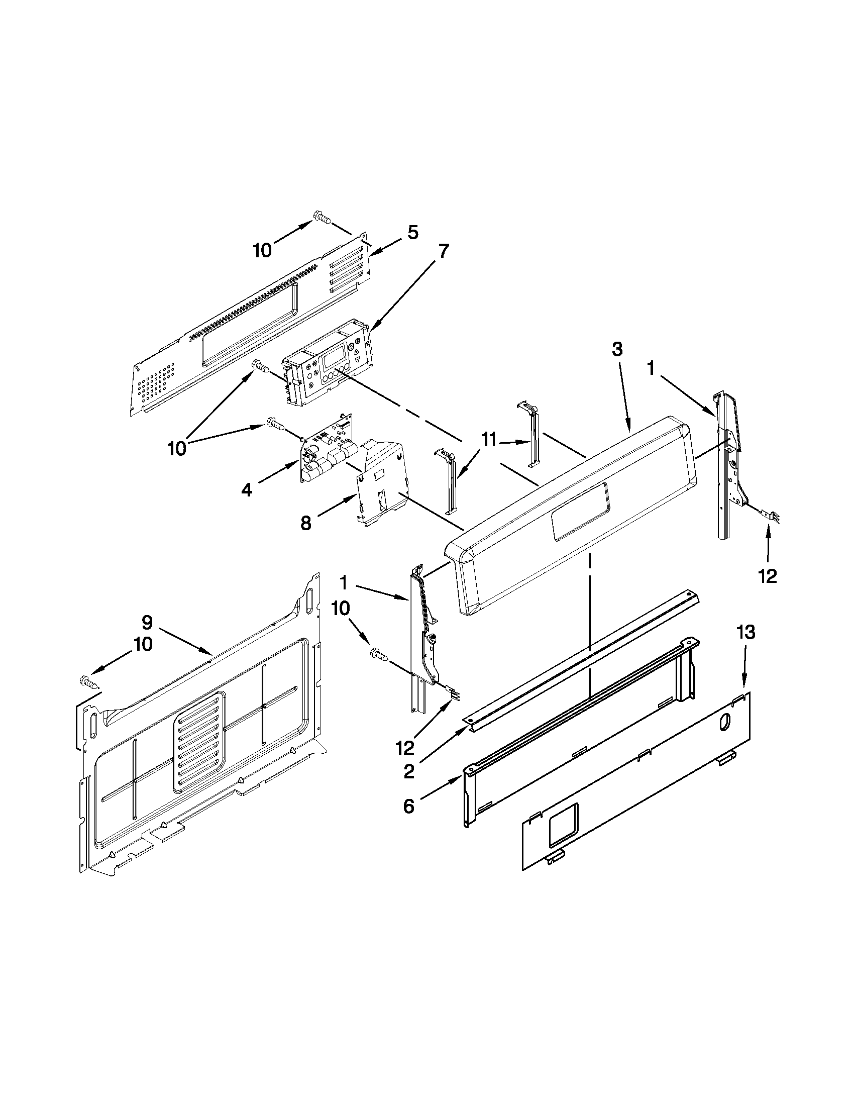 Maytag MGR7685AS1 control panel parts diagram