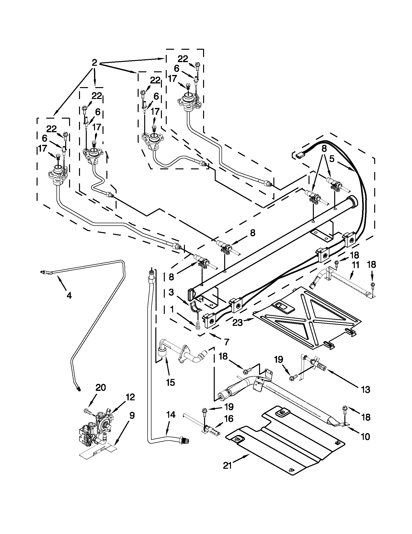 Maytag MGR7685AS1 manifold parts diagram