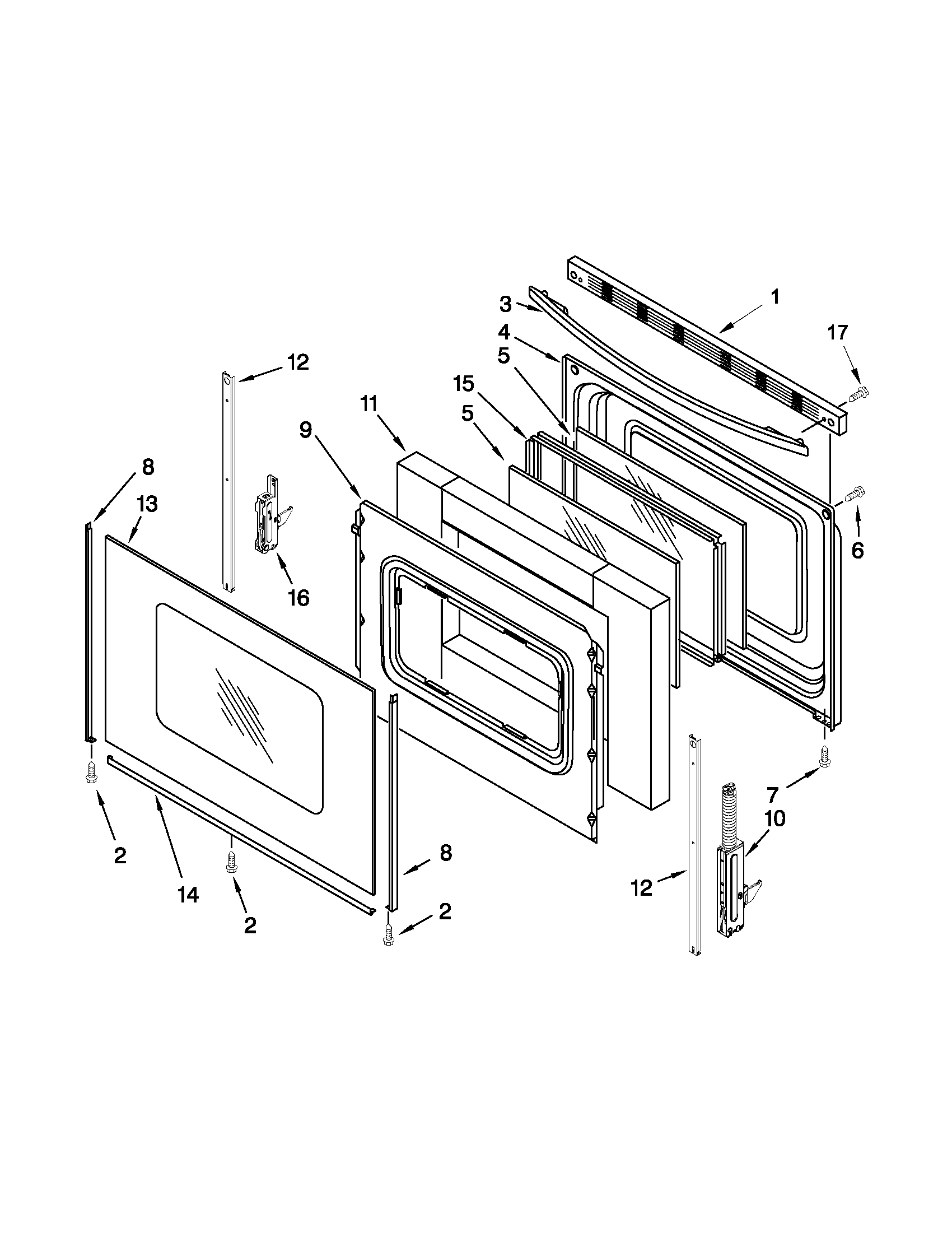Maytag MGR7685AS1 door parts diagram