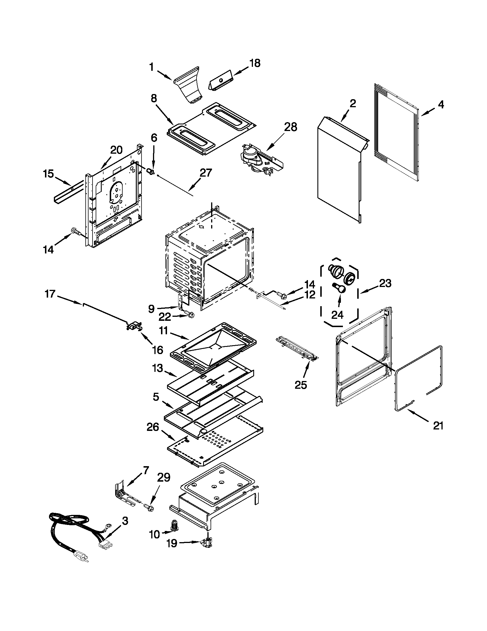Maytag MGR7685AS1 chassis parts diagram