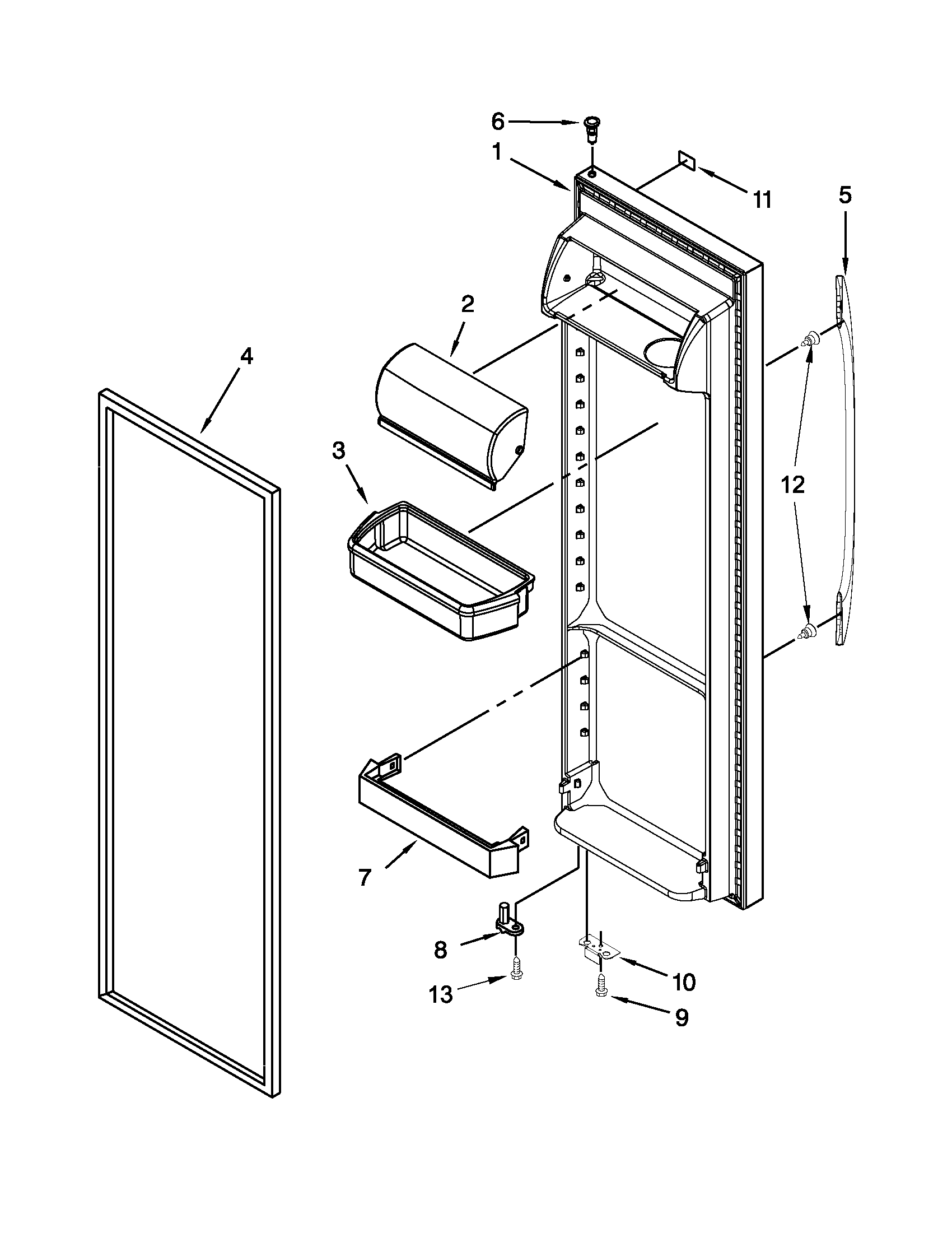Maytag MSF22D4XAB00 refrigerator door diagram