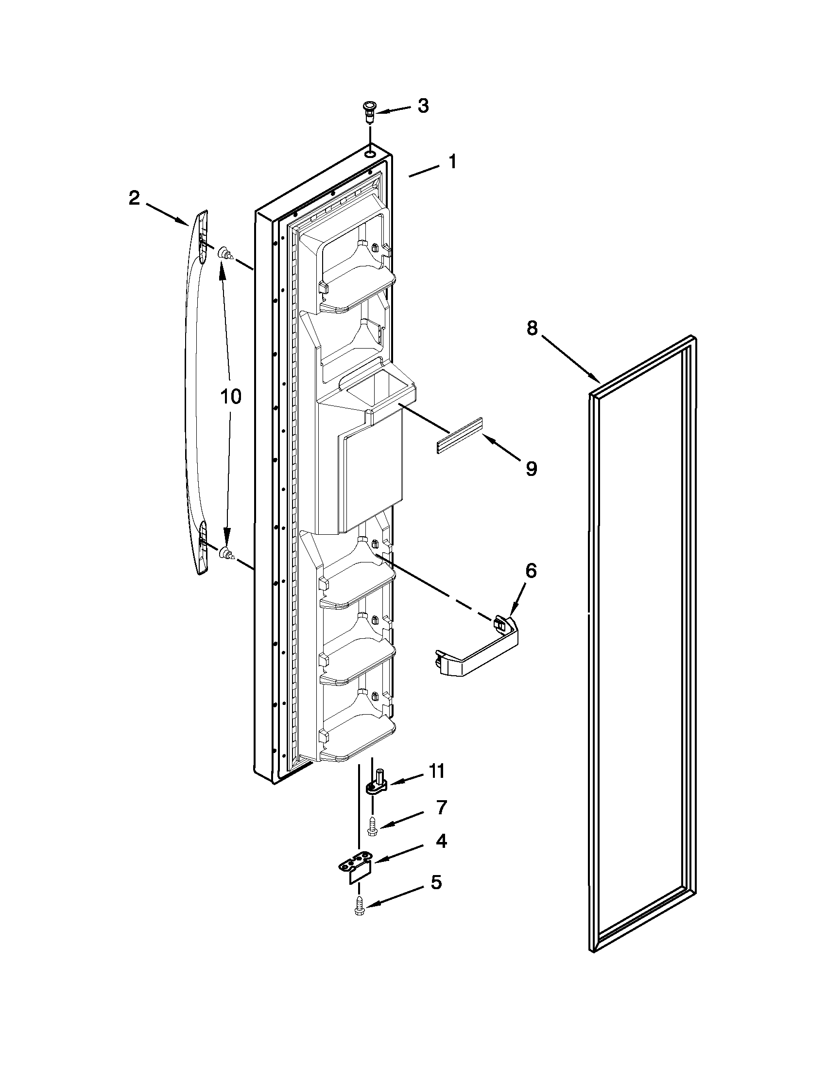 Maytag MSF22D4XAB00 freezer door diagram