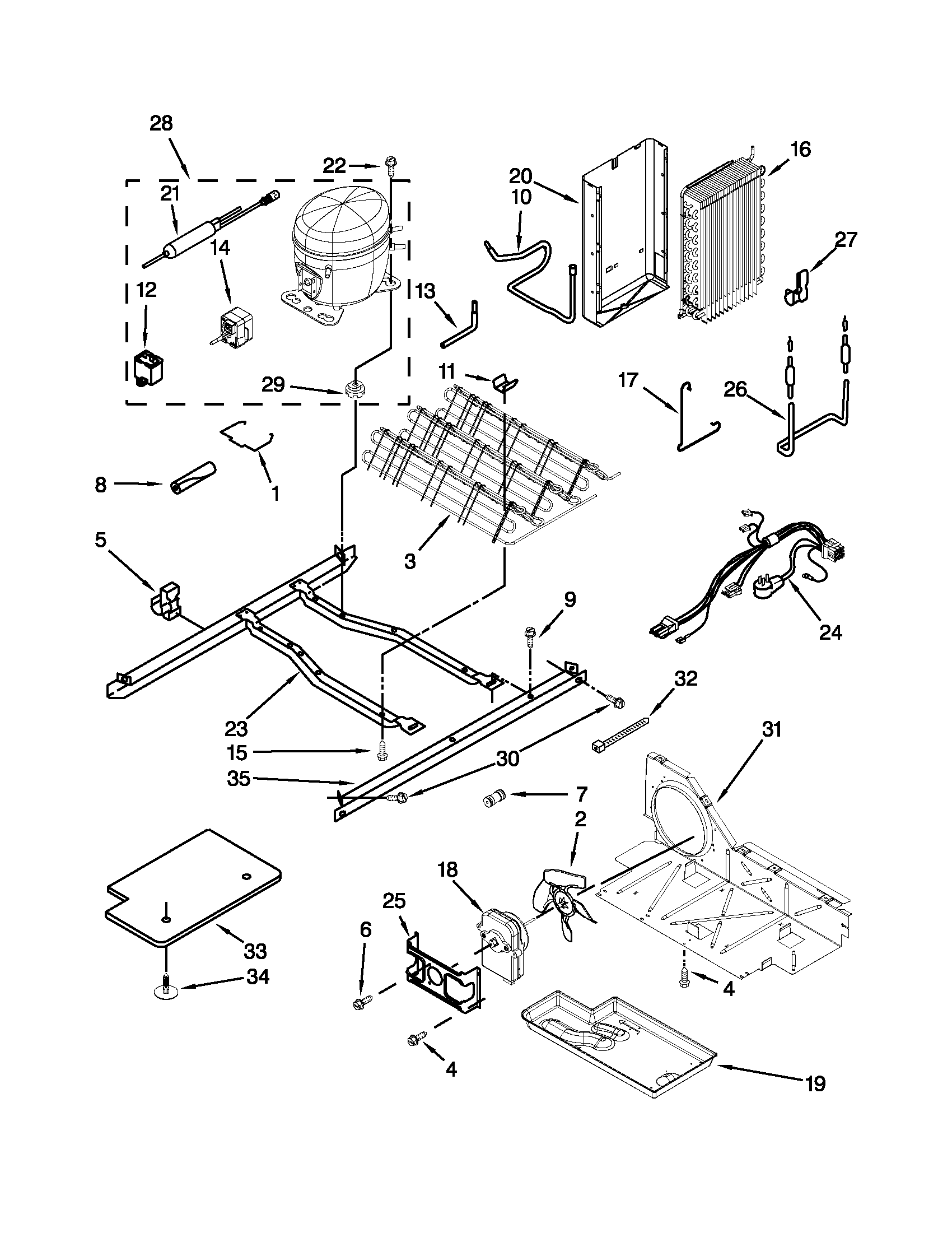 Maytag MSF22D4XAB00 unit parts diagram