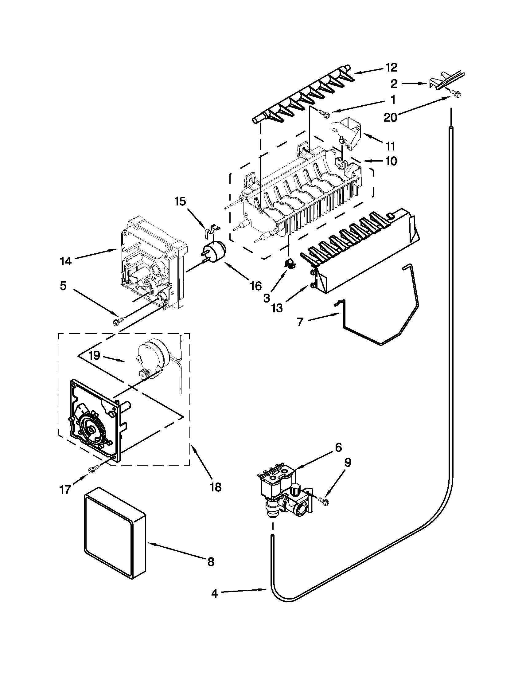 Maytag MSF22D4XAB00 ice maker diagram