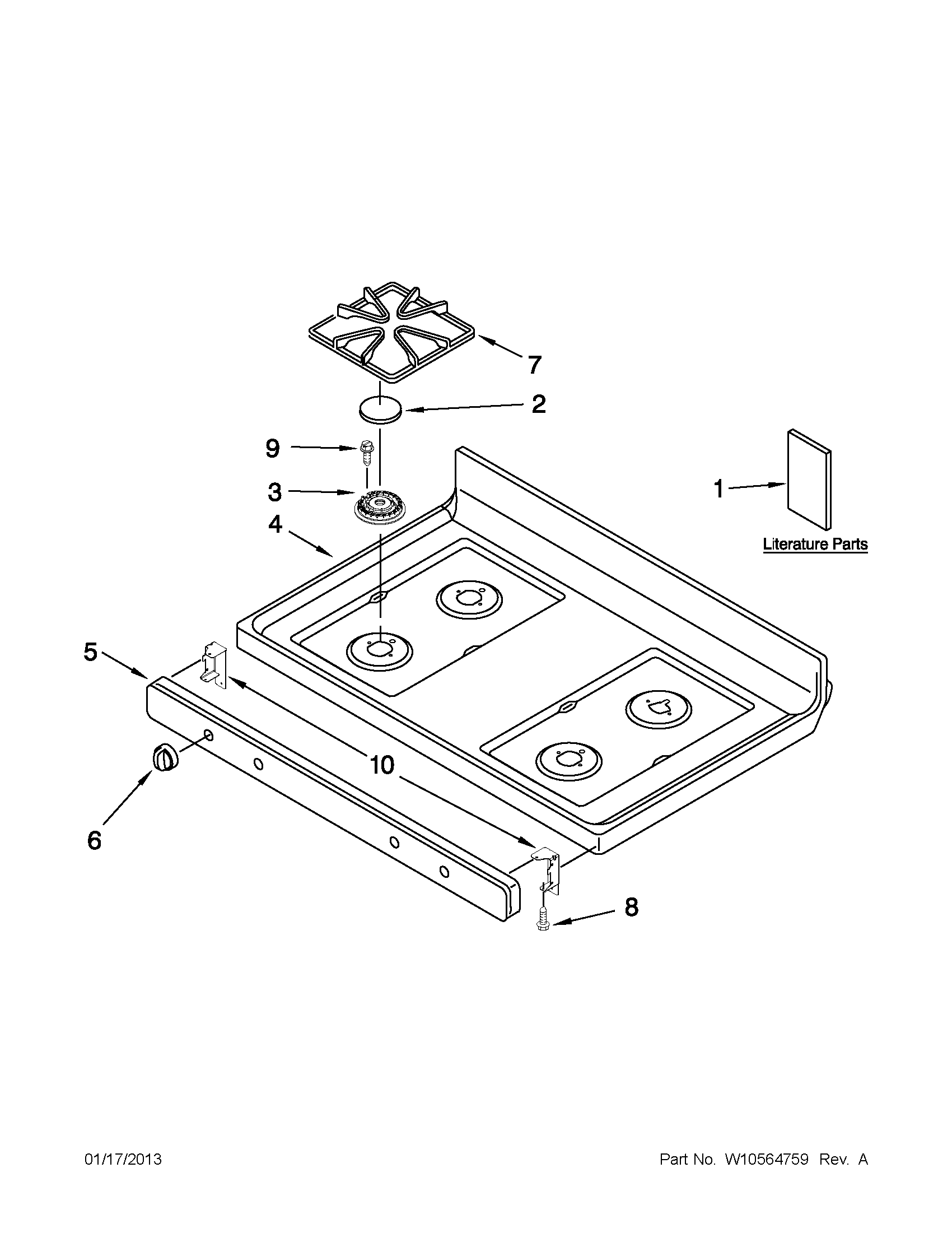 Amana AGR5844VDS5 cooktop parts diagram